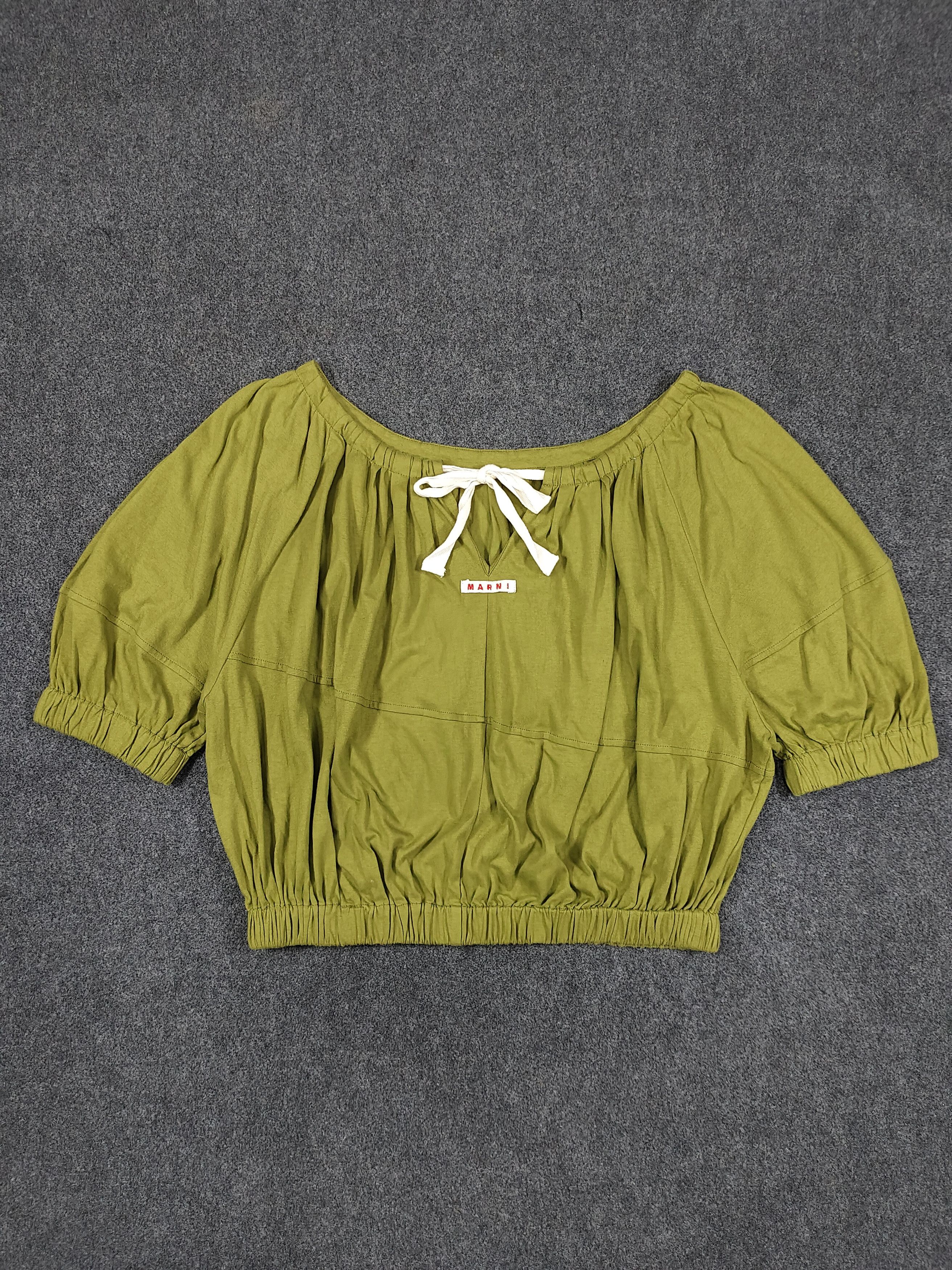 Marni 💥 Marni Drawstring Peasant Balloon Cropped Blouses Size M / US 6-8 / IT 42-44 - 5 Thumbnail