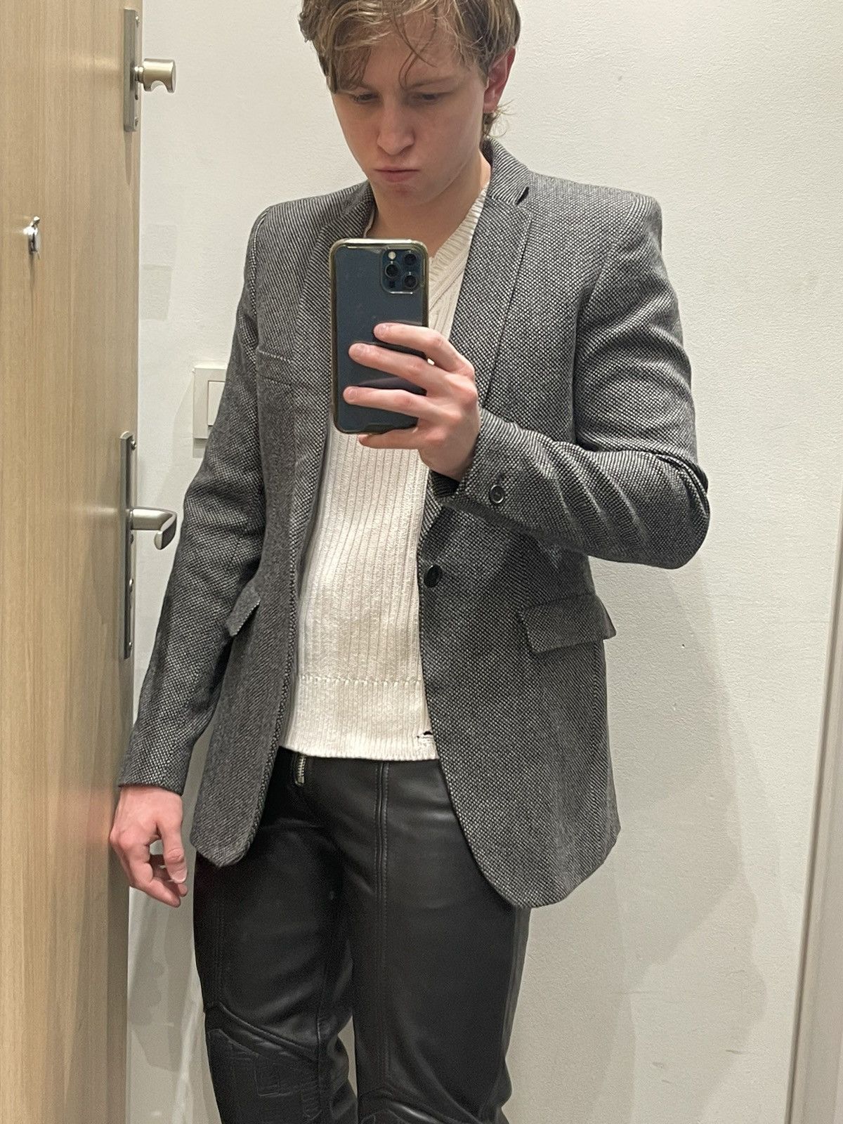 Acne Studios Acne Jeans Black White Grey Wool Blazer Size US M / EU 48-50 / 2 - 4 Thumbnail