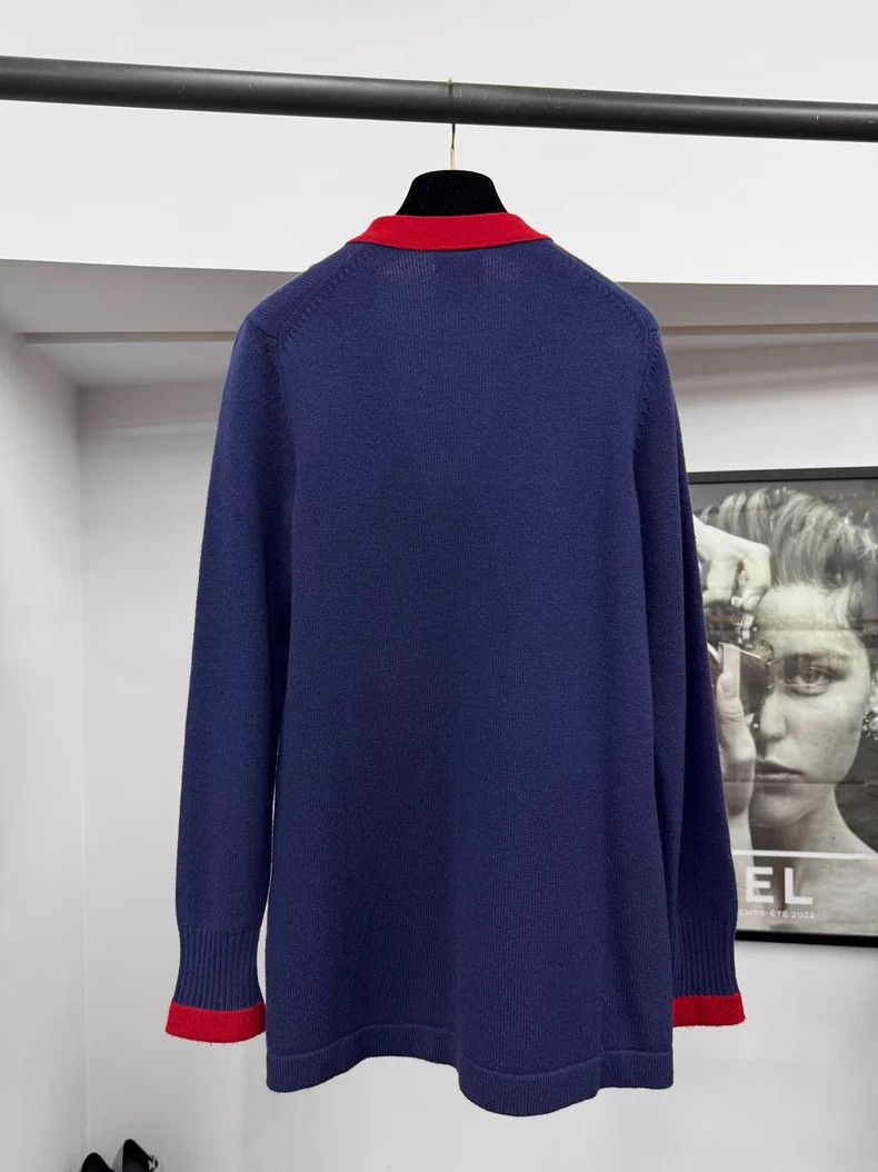 Chanel Chanel Blue and red contrast cashmere knitted cardigan coa Size XS / US 0-2 / IT 36-38 - 3 Thumbnail
