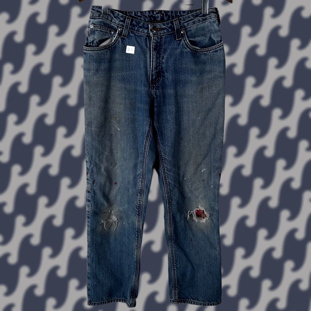 Carhartt VINTAGE Carhartt Jeans Medium Wash Denim Distressed Straight Leg 30x31 Size US 29 - 1 Thumbnail