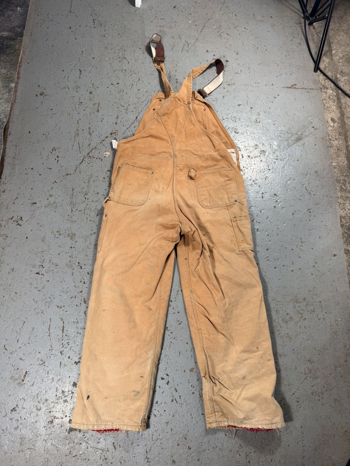 Carhartt Vintage Distressed Thrashed Faded Beige Carhartt Overalls Size US 42 / EU 58 - 6 Thumbnail