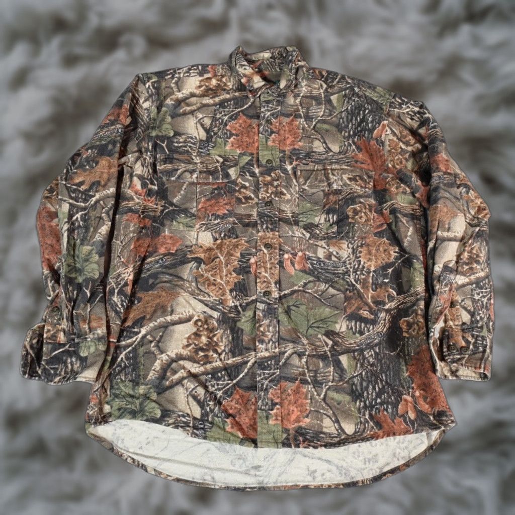 Vintage Cabela's Men’s LT Camouflage 3D Camo Button Shirt Outdoors Casual Workwear Cotton Tall Size Size US L / EU 52-54 / 3 - 1 Thumbnail