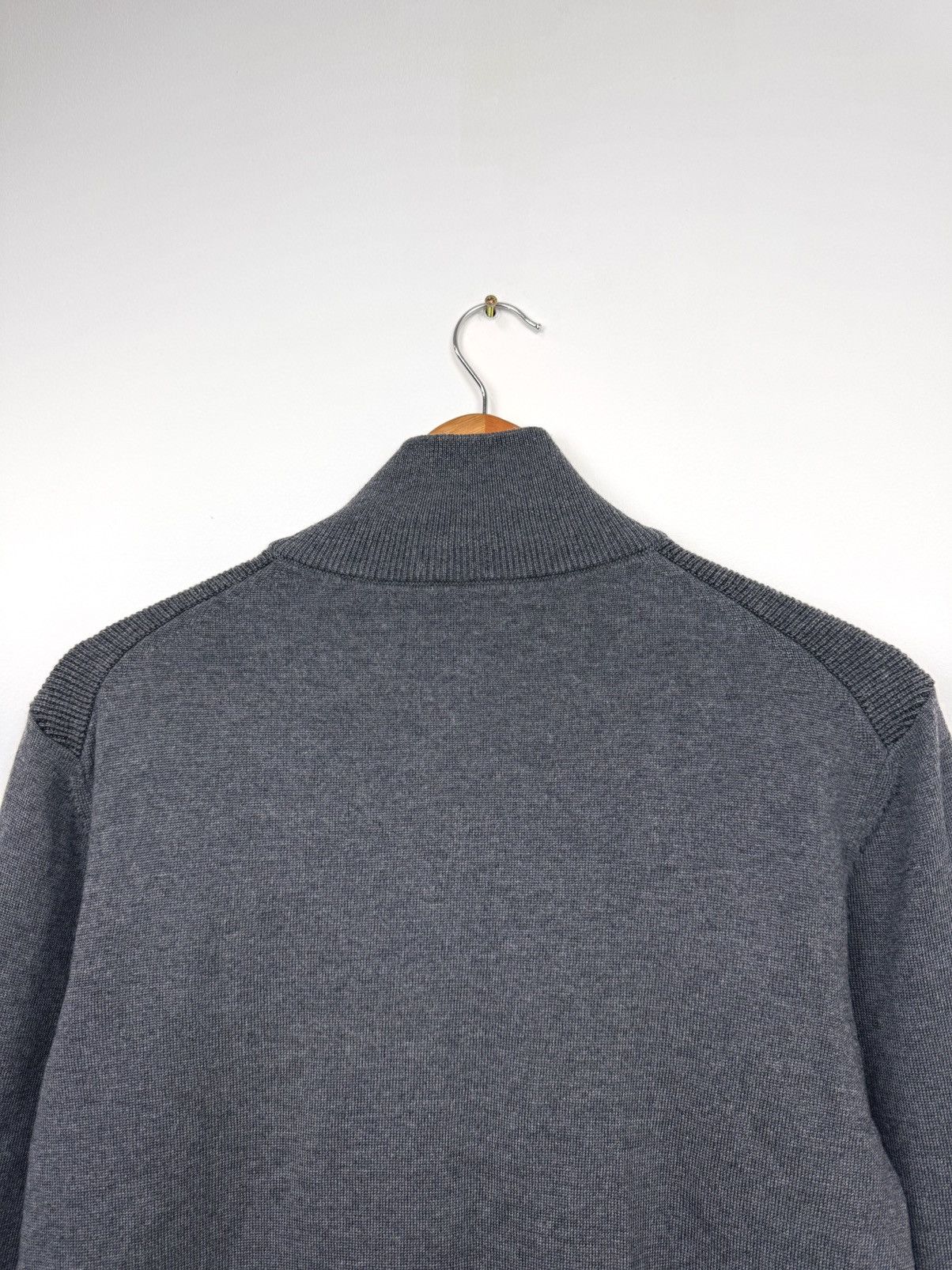 Hugo Boss Hugo Boss Men Knitted Zip-Up Sweater Gray Size M Size US M / EU 48-50 / 2 - 11 Thumbnail