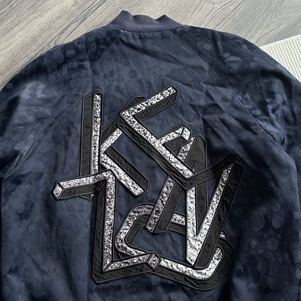 Kenzo Rare KENZO Patterned Monogram Deep Navy Bomber Jacket Size S / US 4 / IT 40 - 6 Thumbnail