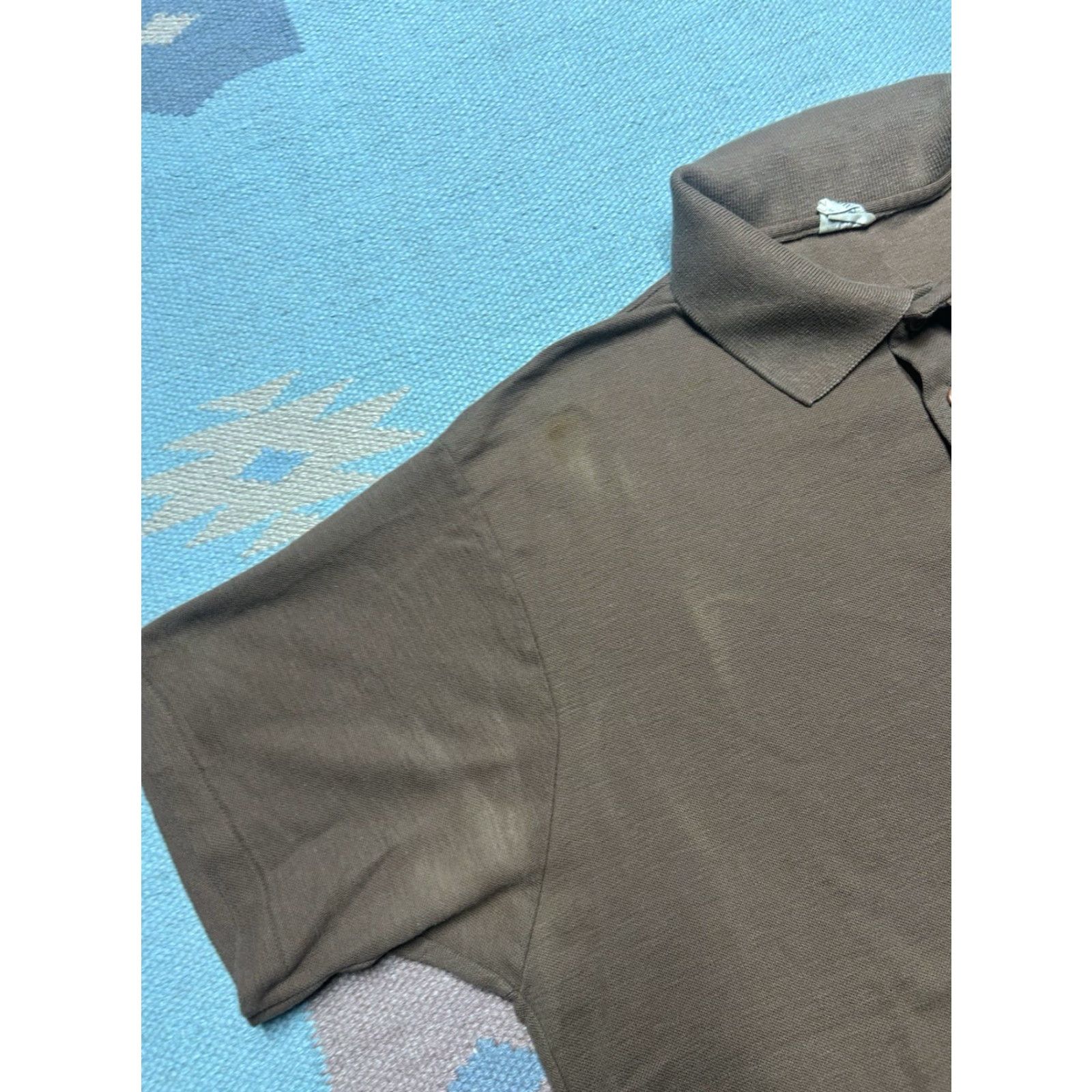 Vintage VINTAGE 70s Polo Shirt Short Sleeve Donegal brown Blank L/XL Men Polo Shirt Vintage 70s Brown Polyester Blank Mens Size L Size US L / EU 52-54 / 3 - 6 Thumbnail