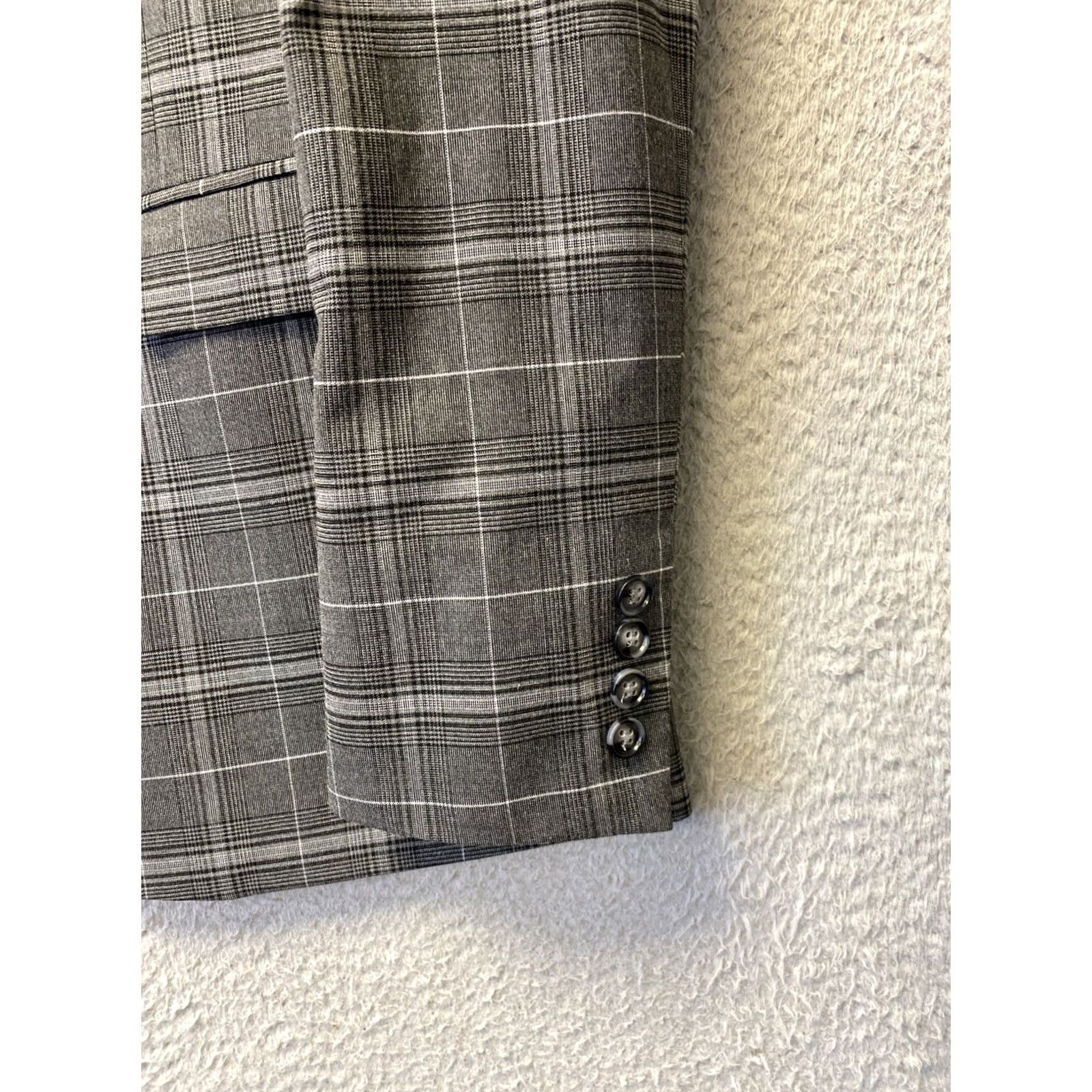 Sean John VINTAGE? Sean John Jacket Blazer Sport Coat Men’s 42R XL Gray Plaid Preppy Office /0744 Size 42R - 2 Thumbnail