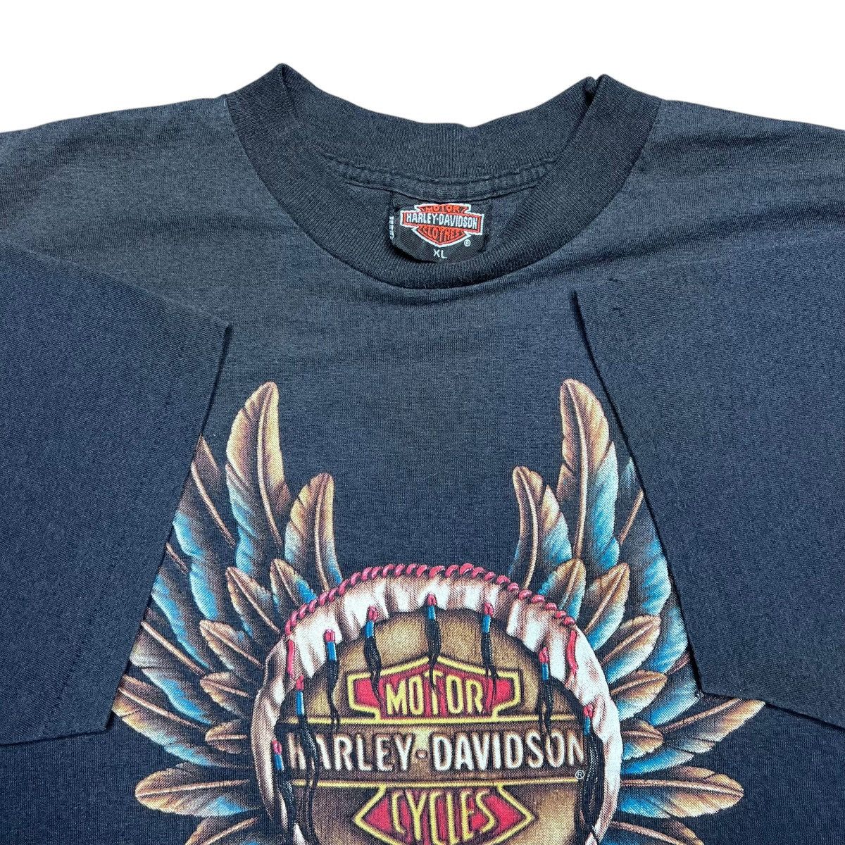 Harley Davidson × Vintage Vtg 1991 Harley Davidson 3D Emblem Native Dream Catcher Tee Size US XL / EU 56 / 4 - 2 Thumbnail
