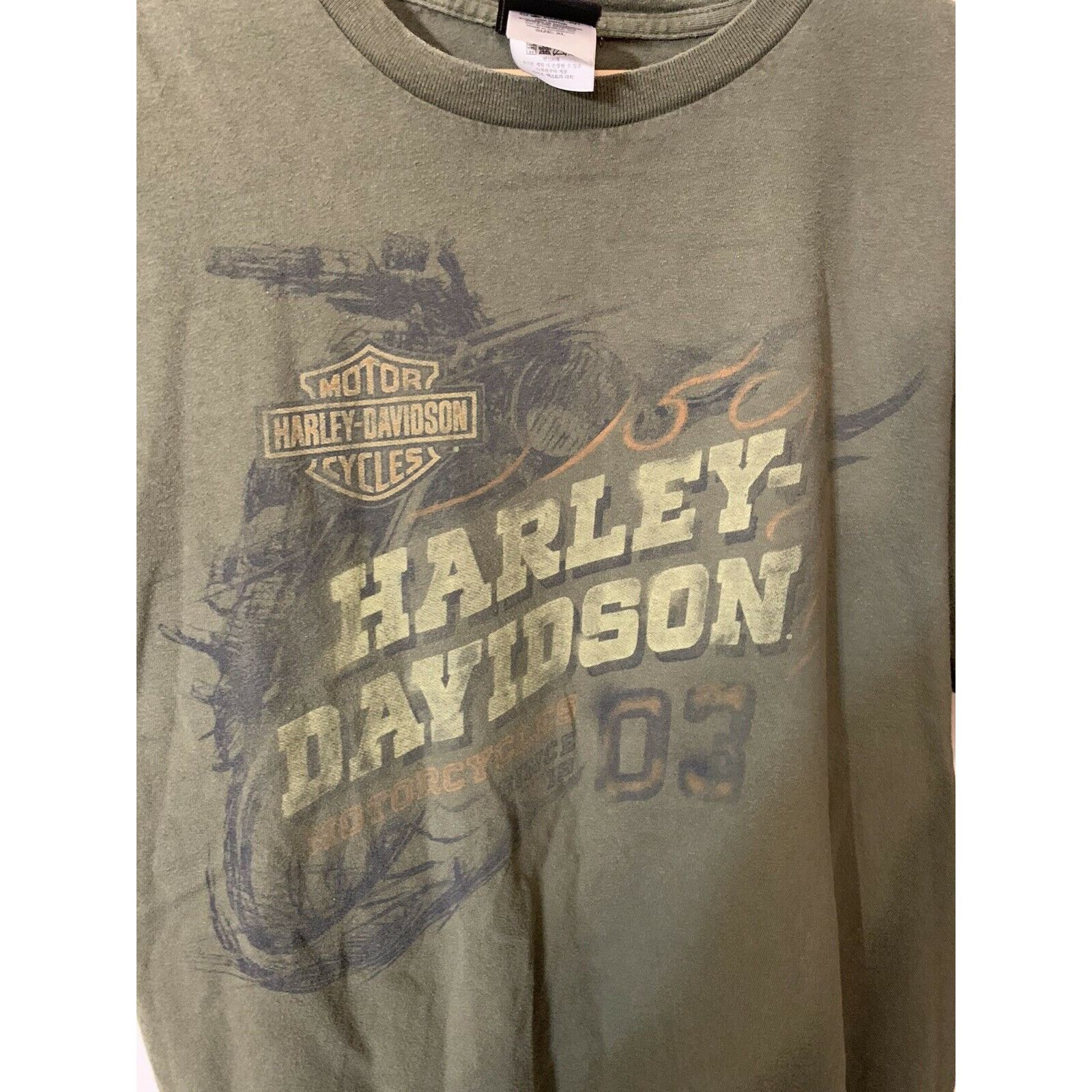 Harley Davidson Vintage Gruene Harley Davidson New Braunfels TX Mens T-Shirt Size US XL / EU 56 / 4 - 3 Thumbnail