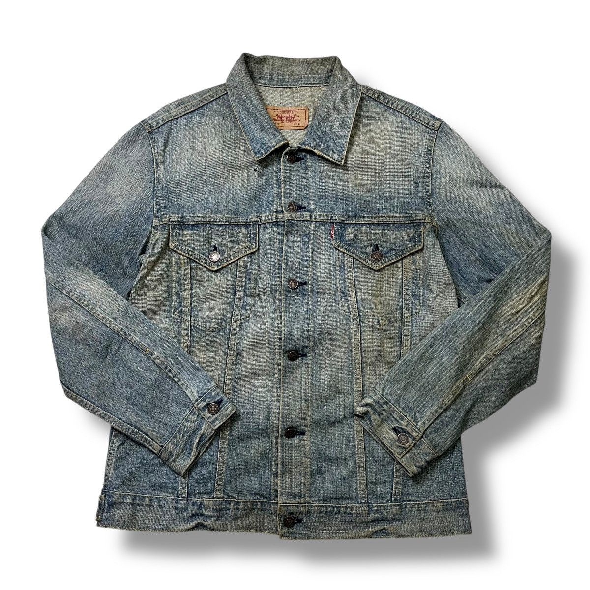 STUSSY LEVIS EMBOSSED TRUCKER JACKET L stussy levi's embossed