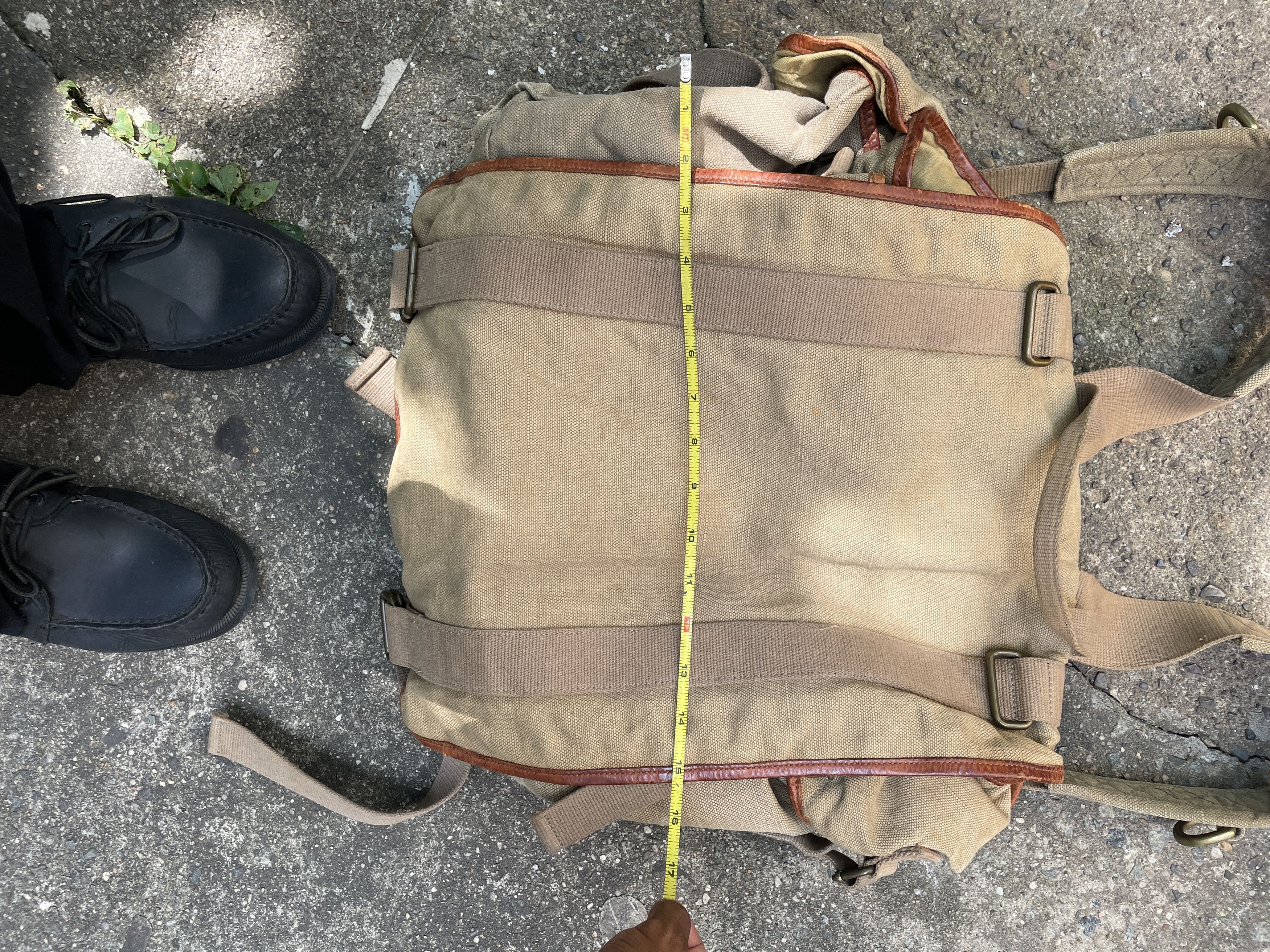 Lucky Brand Military Heavy Canvas and Leather Rucksack Lucky Brand Size ONE SIZE - 7 Thumbnail