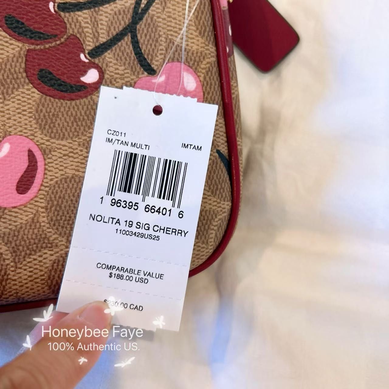 Coach Nolita 19 With Cherry Print CZ011 plus extended chain Size ONE SIZE - 10 Thumbnail