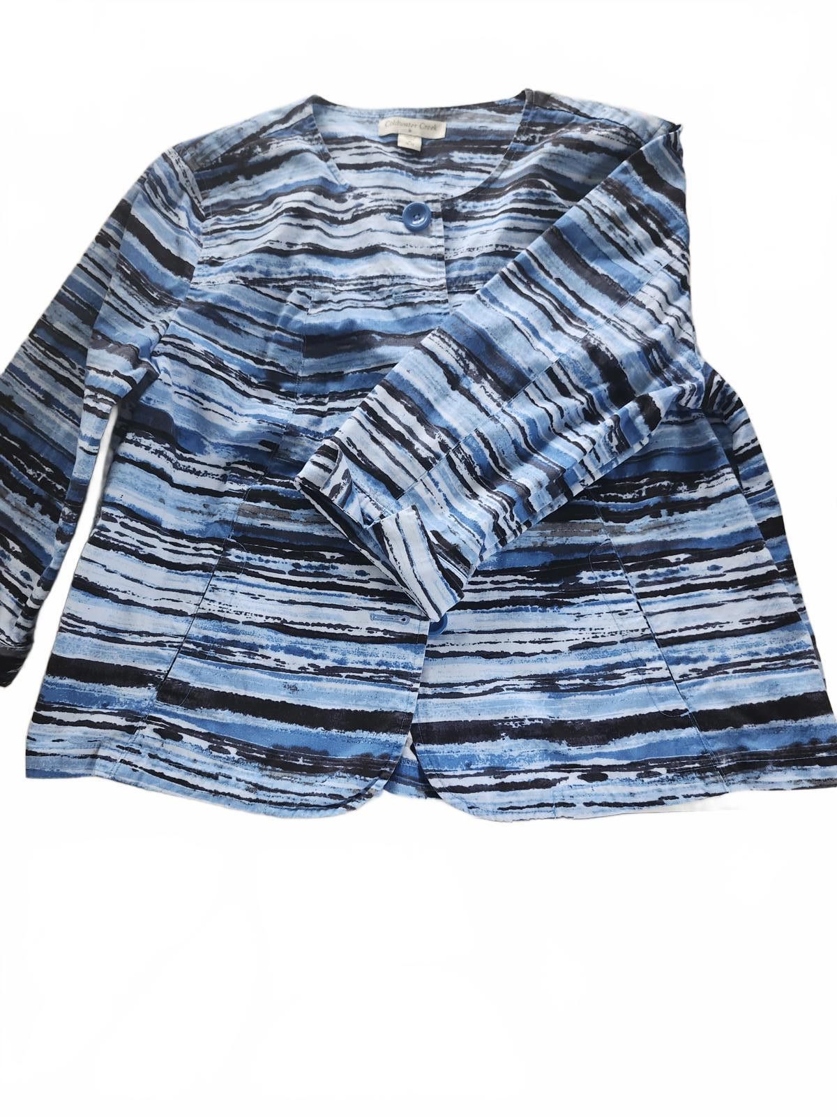 Coldwater Creek Coldwater Crerk multi blue watercolors M jacket Size M / US 6-8 / IT 42-44 - 1 Thumbnail