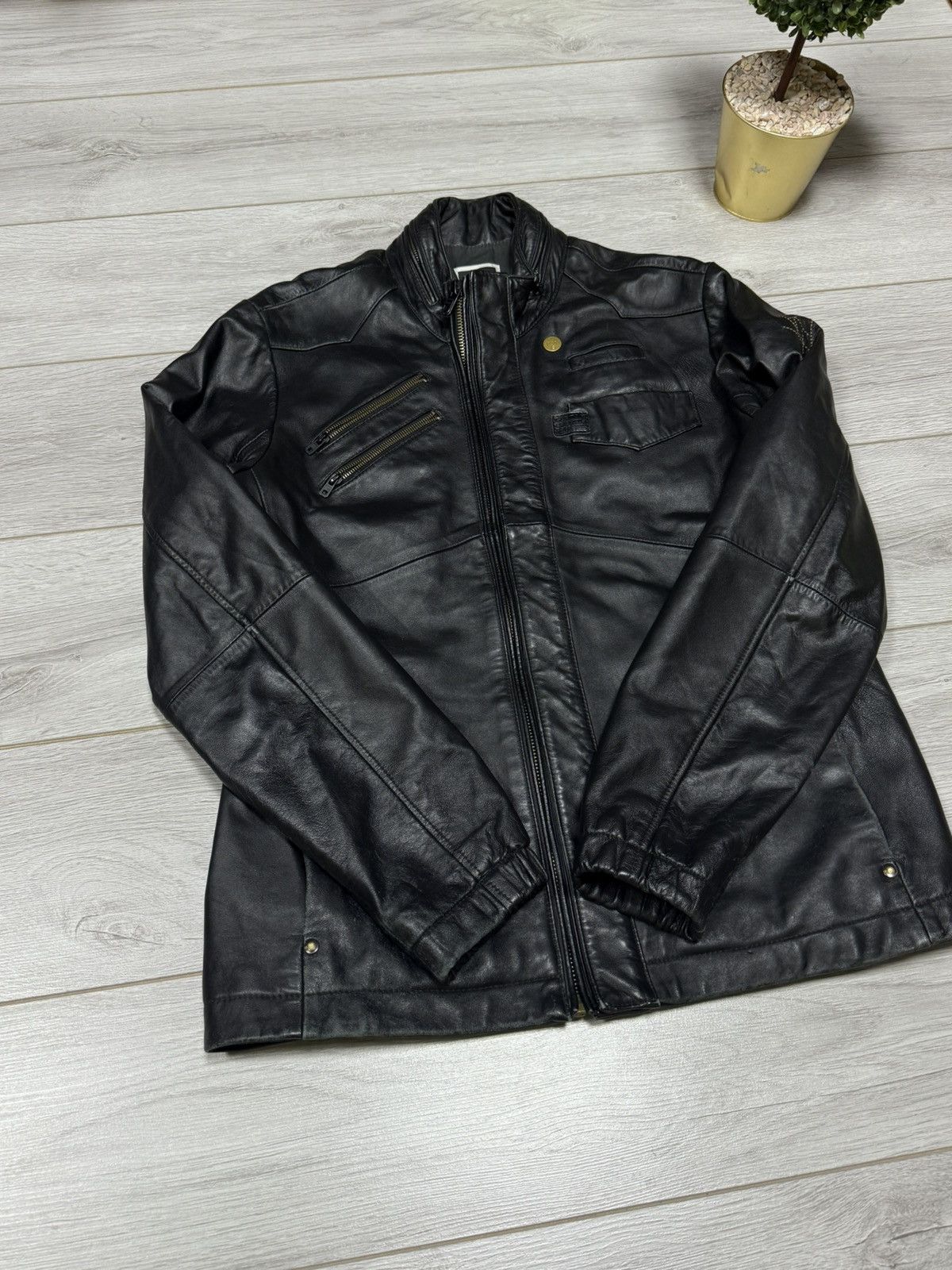 G-Star G stat RAW rare leather dean ryder overshirt zip jacket Size US XL / EU 56 / 4 - 9 Thumbnail
