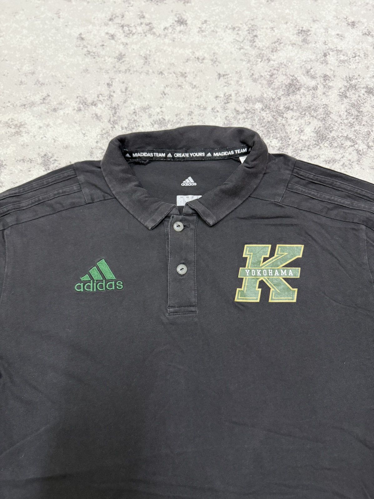 Adidas Sun Faded🔥Adidas Yokohama Creat Your Team Polo Tshirt Size US S / EU 44-46 / 1 - 2 Thumbnail