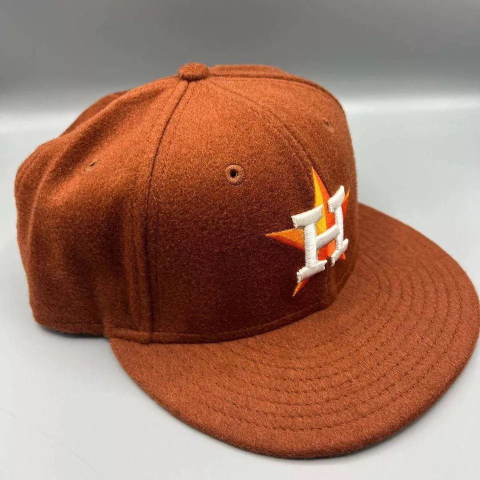 New Era Houston Astros Hat Men 7 3/8 59Fifty New Era MLB Fitted Wool Size ONE SIZE - 5 Thumbnail