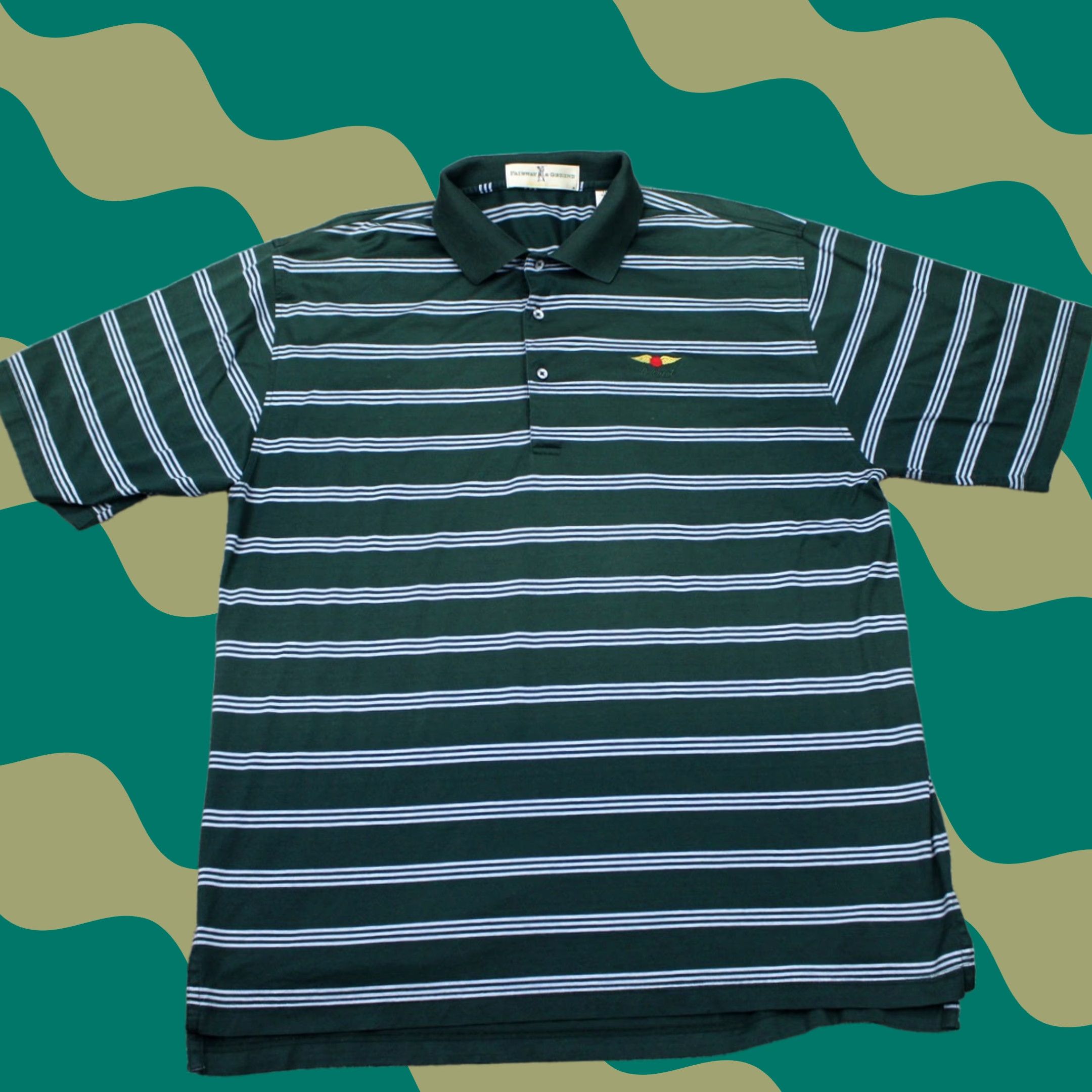 Vintage Fairway & Greene Polo Shirt Mens Large Green 100% Cotton Baltusrol Logo S/S Size US L / EU 52-54 / 3 - 1 Thumbnail