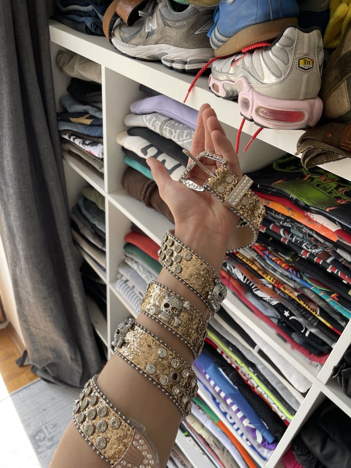 Other Y2K Vintage Avant Garde Belt Rhinestones Skulls Japanese Size ONE SIZE - 2 Thumbnail