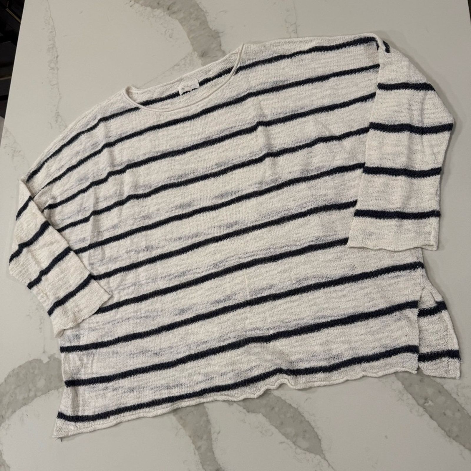 Lou & Grey Lou & Grey Textured Knit Stripe Crewneck Sweater Women Large Size L / US 10 / IT 46 - 2 Thumbnail