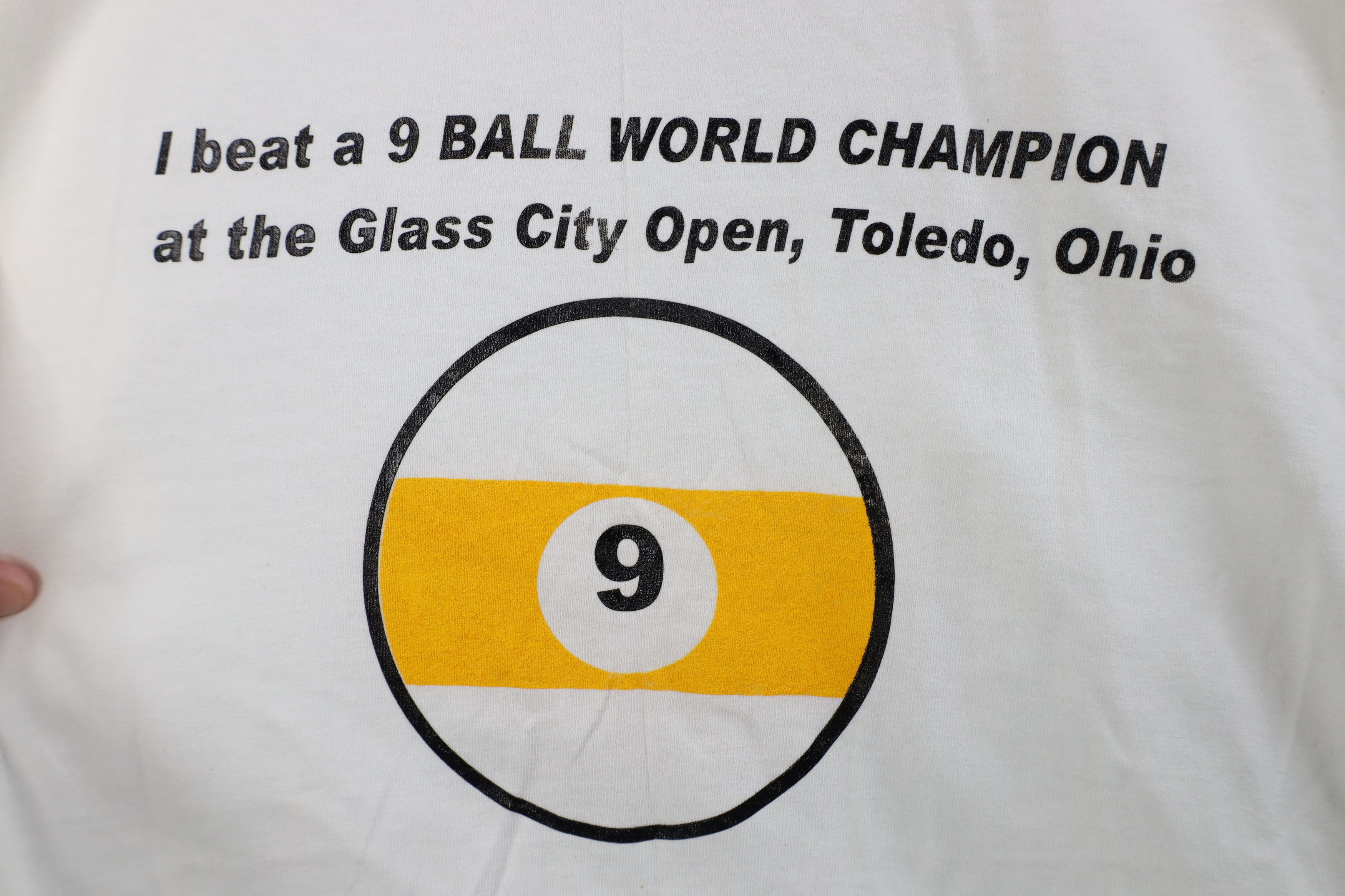 Vintage Vintage 90s 9 Ball World Champion City Open Pool T-Shirt Size US XL / EU 56 / 4 - 4 Thumbnail