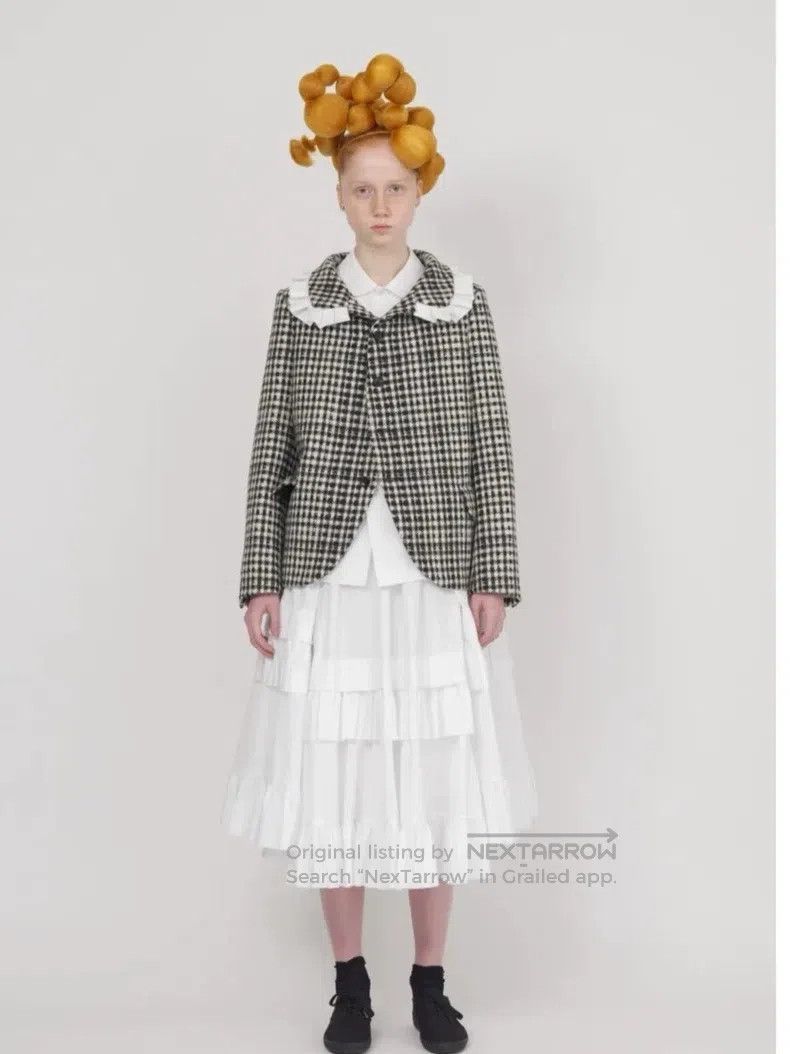 Comme des Garcons Comme Des Garcons Lace Collar Stripe Black Patterned Coat Size XS / US 0-2 / IT 36-38 - 7 Thumbnail