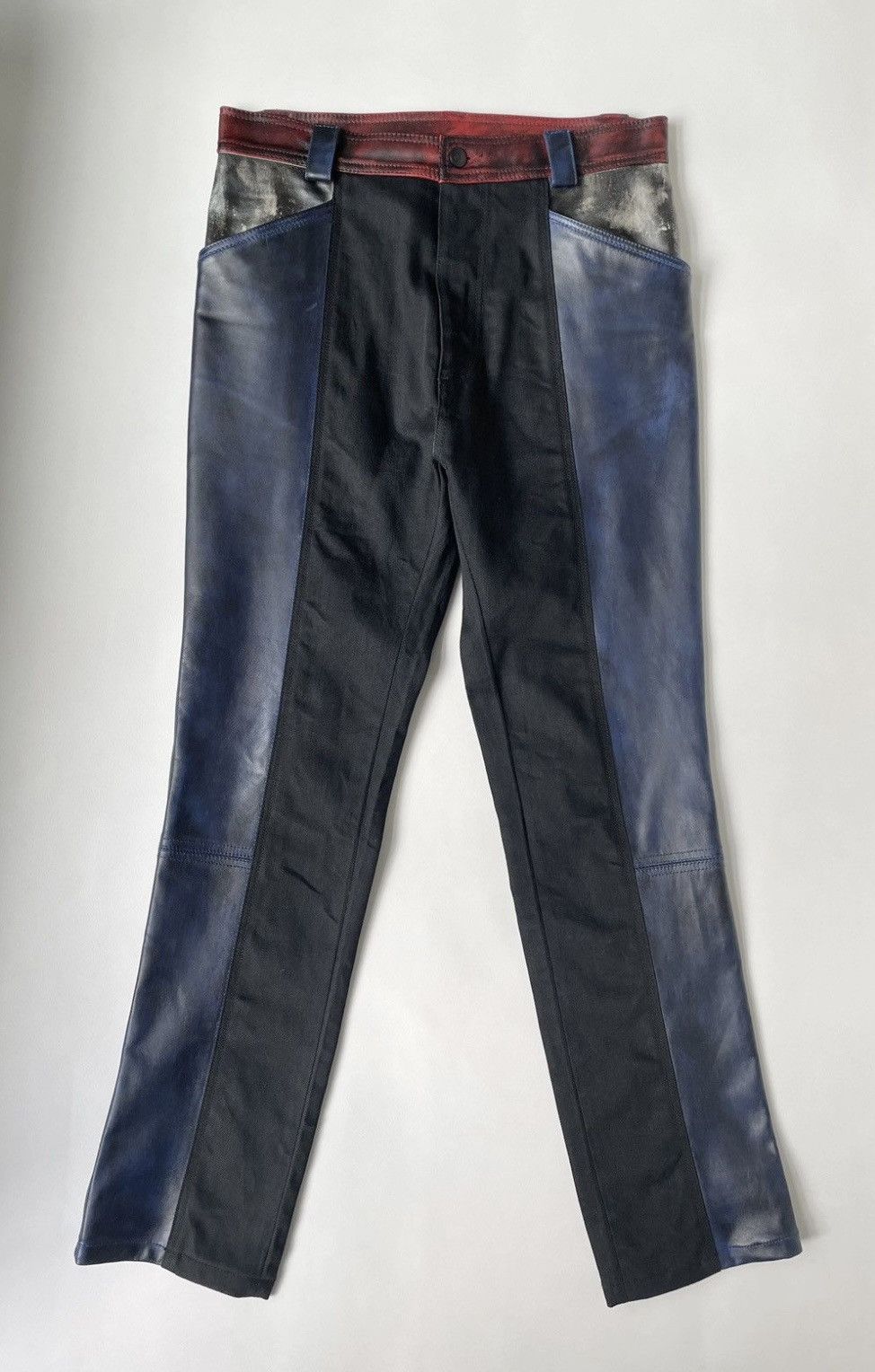 Maison Margiela A/W 17 Sample Panelled Leather Moto Jeans Size US 32 / EU 48 - 1 Thumbnail