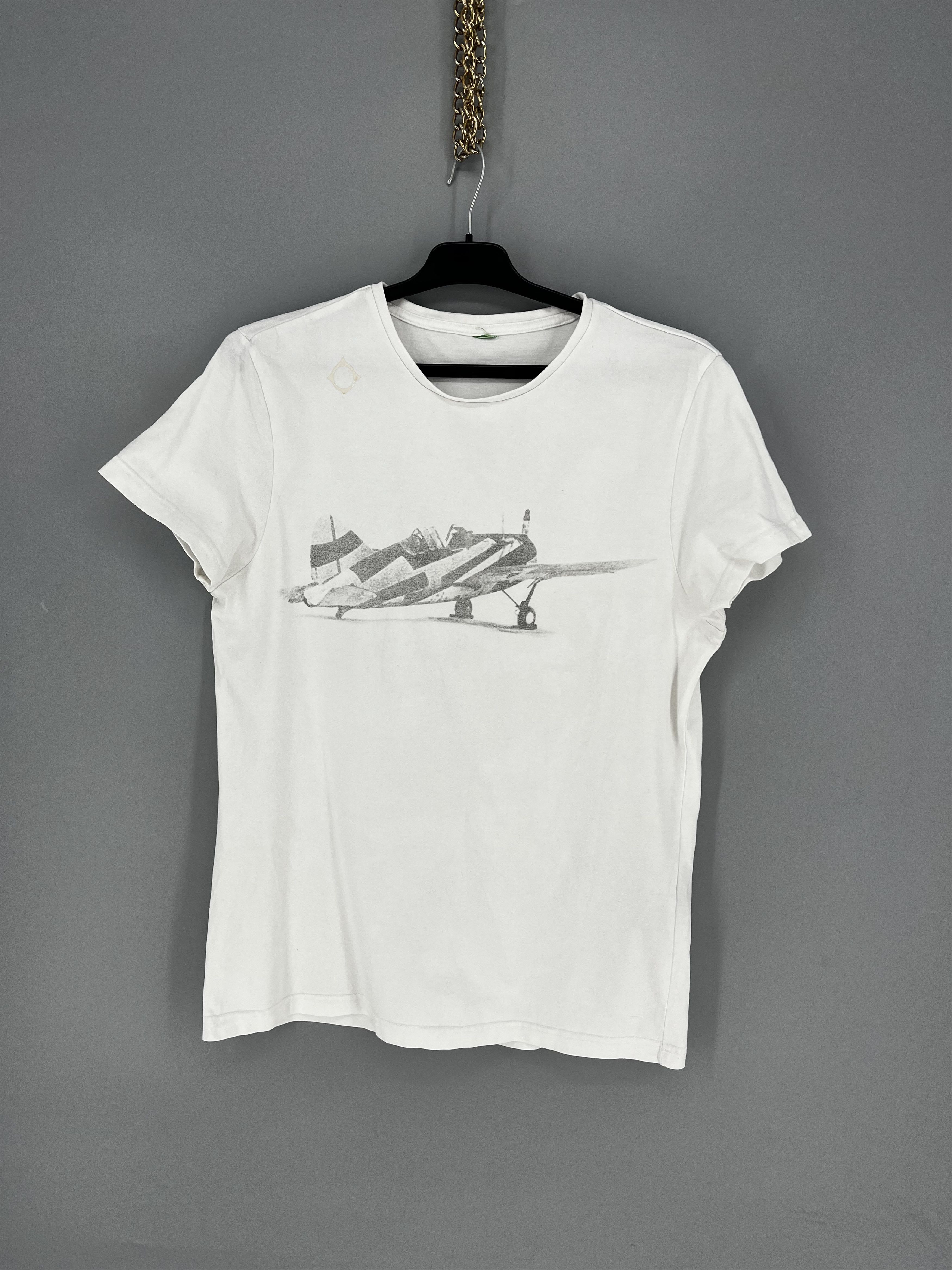 MA.STRUM Ma.Strum vintage white T-shirt central logo plane Size US S / EU 44-46 / 1 - 1 Thumbnail