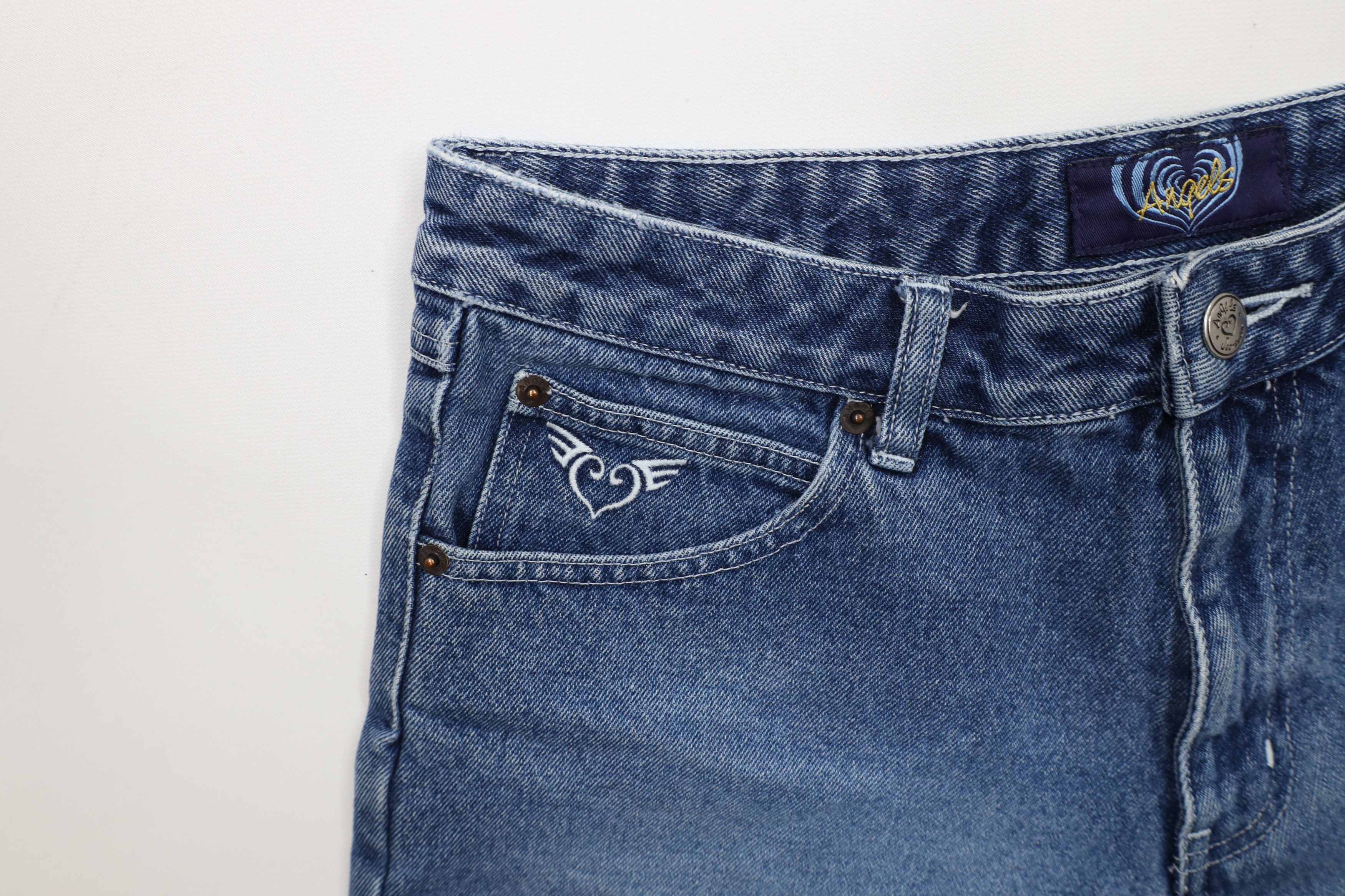 Vintage Vintage 90s Y2K Babydoll Heart Denim Jean Shorts Blue Cotton Size 32" / US 10 / IT 46 - 5 Thumbnail