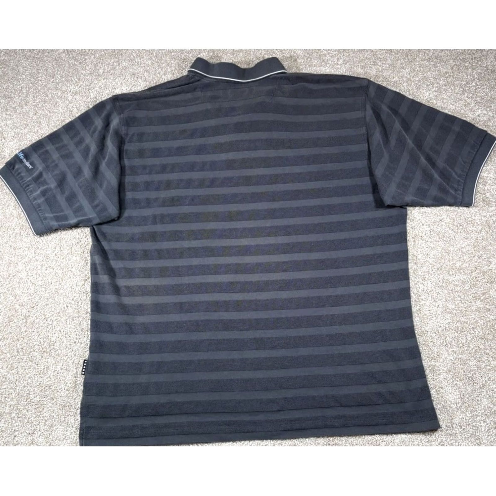 Nike VINTAGE Nike Golf Polo Shirt Men’s XXL 100% Cotton Striped | Black Geometric 90s Logo Button Chip Metlife Golf Vintage Men Size US XXL / EU 58 / 5 - 7 Thumbnail