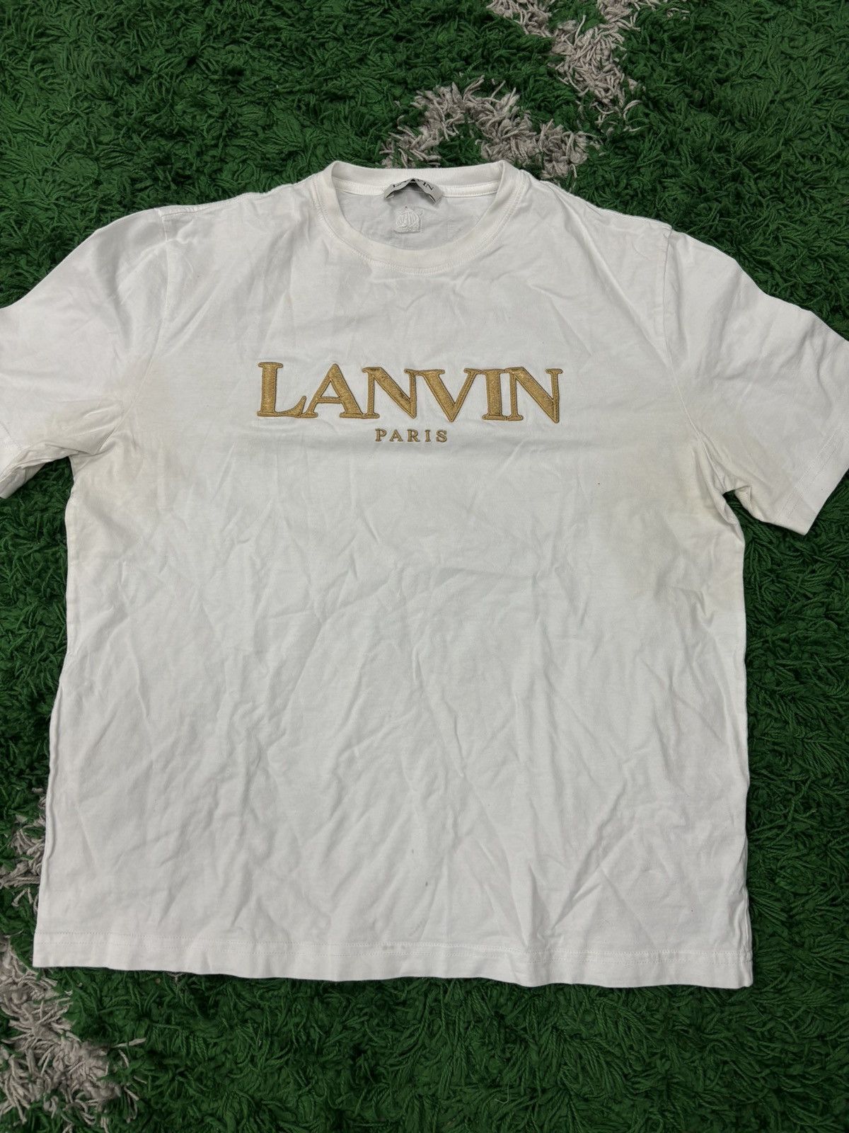Lanvin Lanvin white gold logo T shirt medium Size US M / EU 48-50 / 2 - 1 Thumbnail
