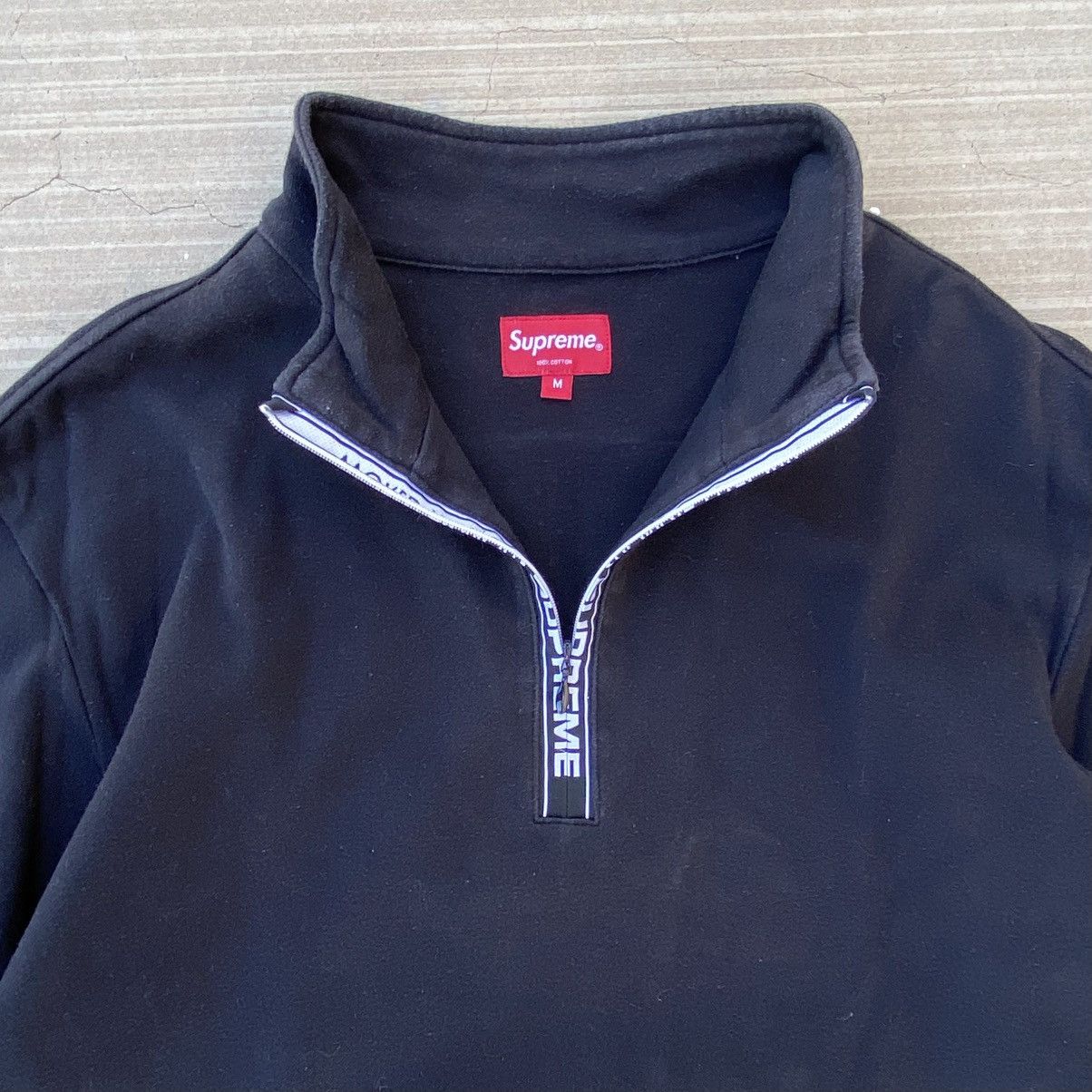 Supreme Supreme World Famous Half Zip Pullover Black 2017 Sweatshirt Size US M / EU 48-50 / 2 - 2 Thumbnail