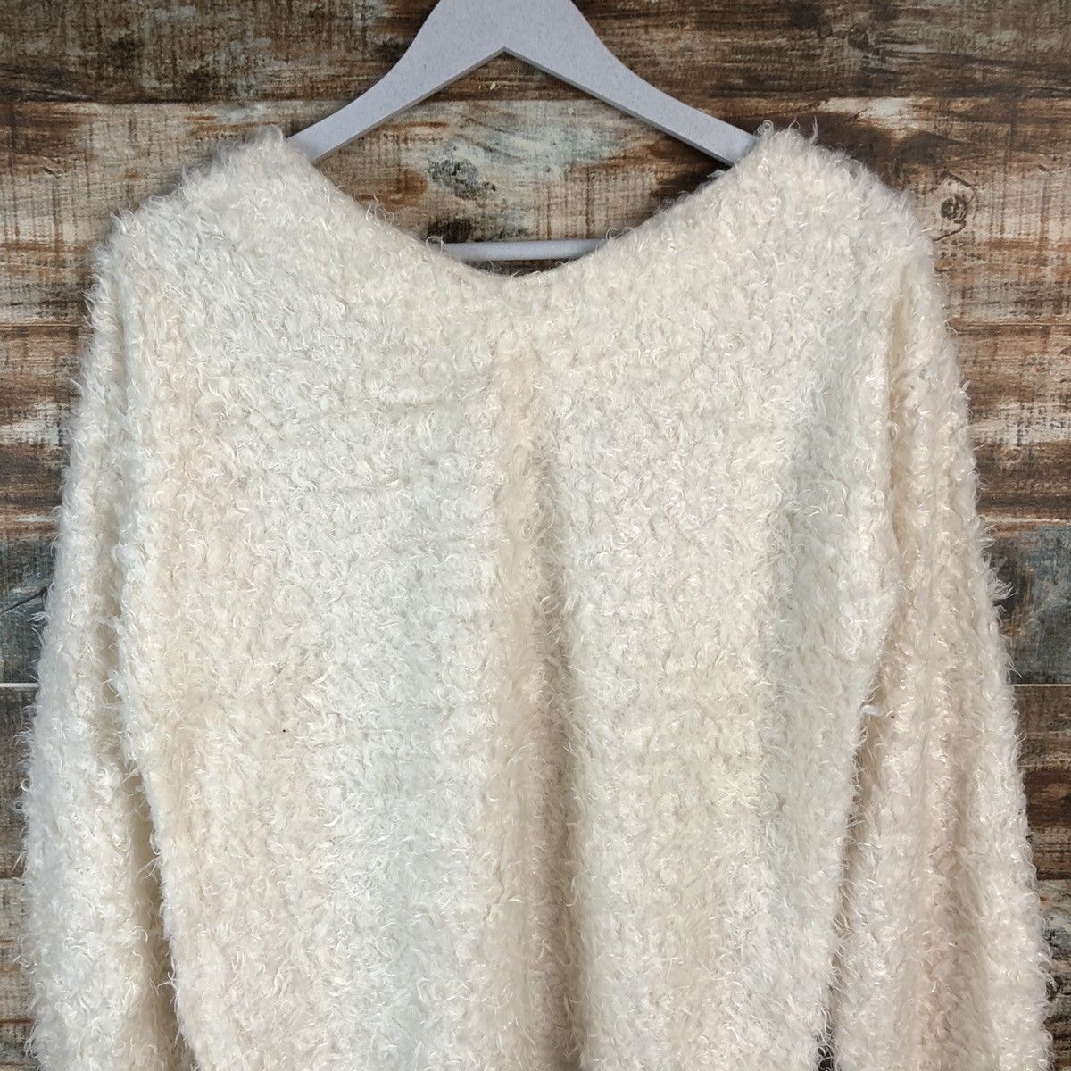 Homespun Knitwear × Japanese Brand DLL One Way White Mohair shaggy fur vintage Knitwear #C055 Size S / US 4 / IT 40 - 5 Thumbnail