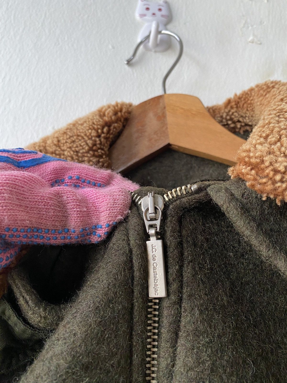 Jean Charles De Castelbajac × Vintage 1980s - Jean De Castelbajac Wool/Knit Flying Fur Jacket Size US L / EU 52-54 / 3 - 14 Thumbnail