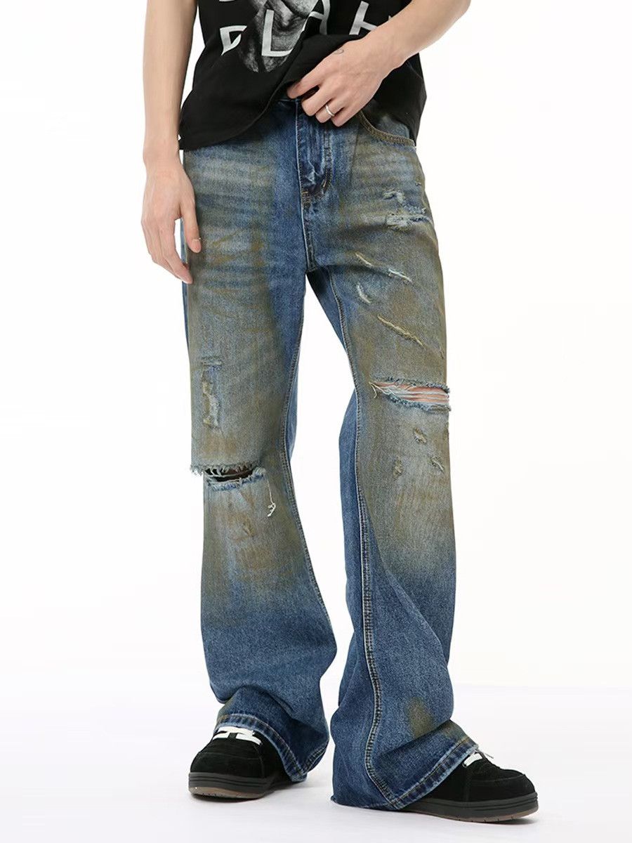 Japanese Brand × Jean Vintage micro flare ripped and distressed jeans Size US 32 / EU 48 - 2 Thumbnail