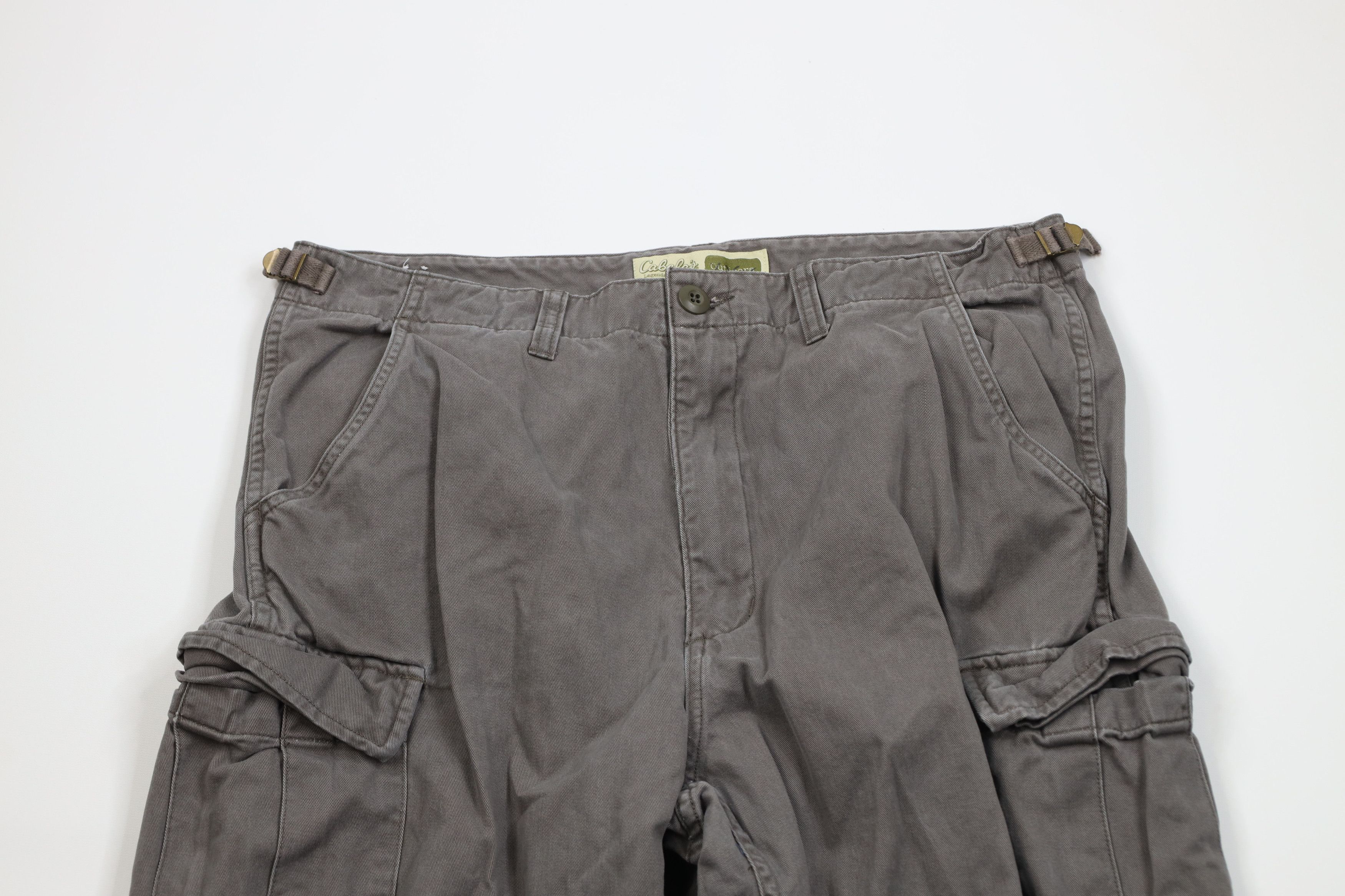Cabelas Vintage Cabelas Baggy Relaxed Fit Wide Leg Cargo Pants Gray Size US 36 / EU 52 - 2 Thumbnail