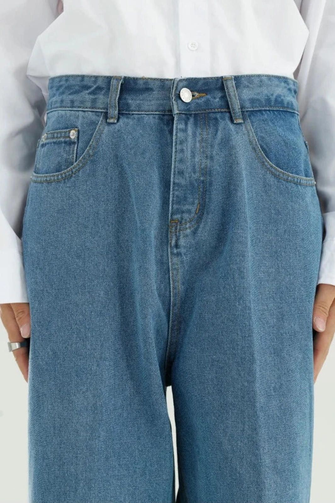 Jean × Vintage Contrast Hem Loose Fit Jeans Size US 32 / EU 48 - 4 Thumbnail