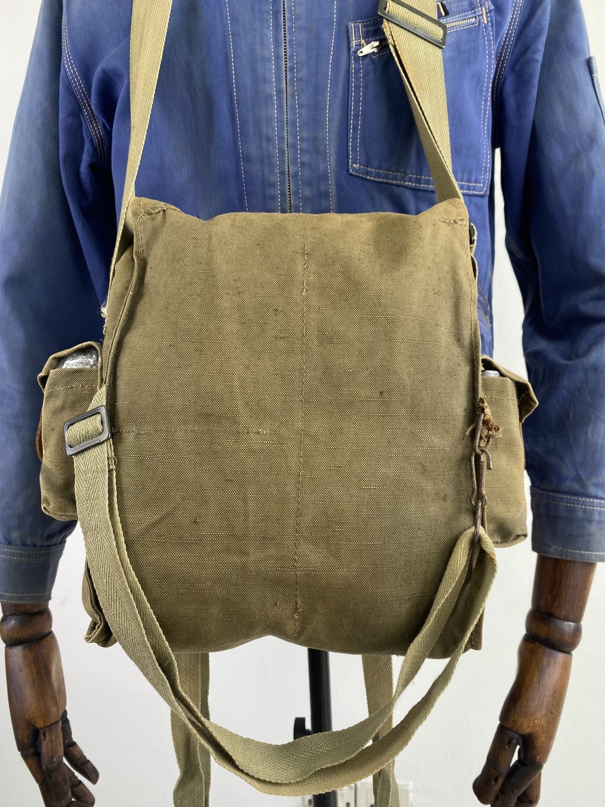Japanese Brand 2000’s Shimamura Tokyo Canvas Military Tactical Sling Bag Size ONE SIZE - 6 Thumbnail