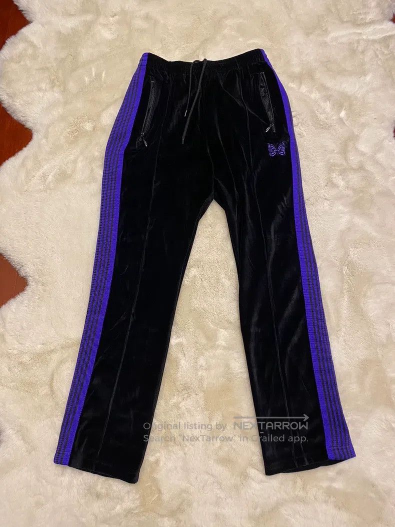 Needles Needles size S Black and Purple Narrow Velvet Sport Pants Size US 30 / EU 46 - 1 Thumbnail