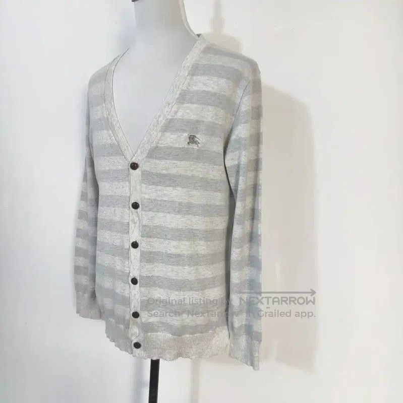 Burberry Burberry Gray Cotton Stripe Long Sleeve Cardigan. Size US L / EU 52-54 / 3 - 2 Thumbnail