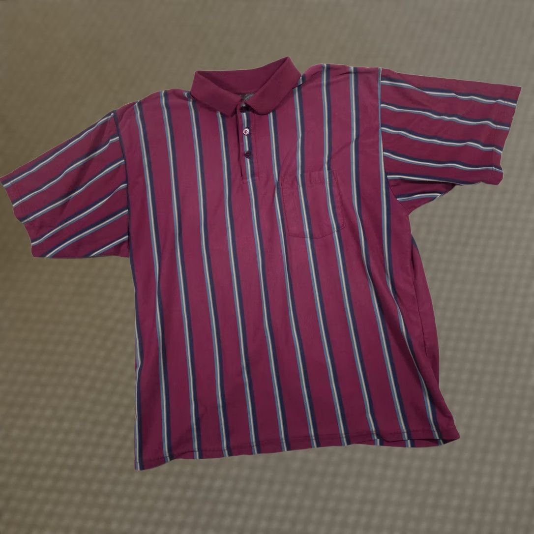 Vintage Sir William Polo Shirt Mens Large Red Striped Pocket Knit Casual Top Retro Size US L / EU 52-54 / 3 - 1 Thumbnail