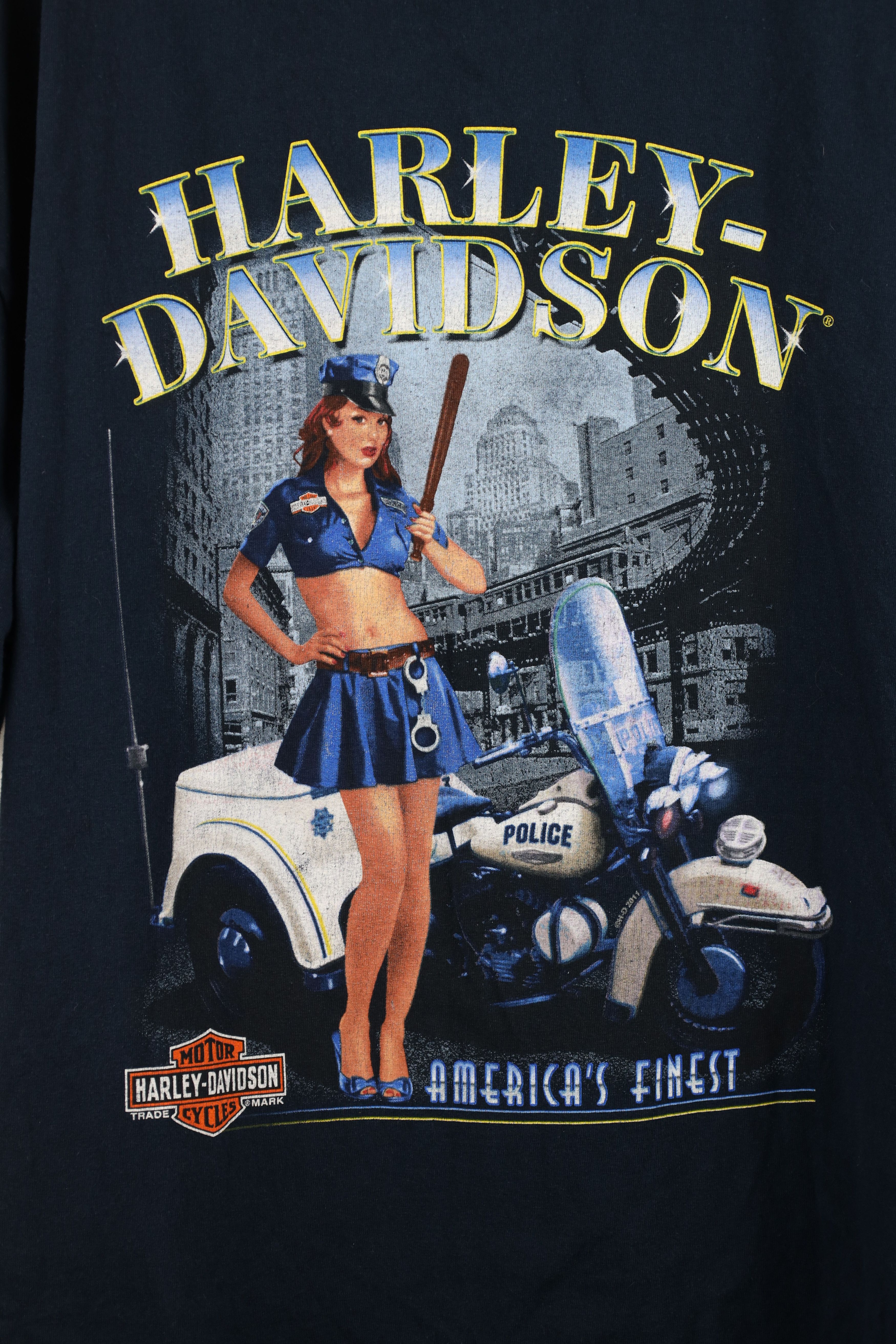 Harley Davidson × Vintage Vintage Y2K Harley Davidson Pin Up Girl Short Sleeve T-Shirt Size US XXL / EU 58 / 5 - 4 Thumbnail