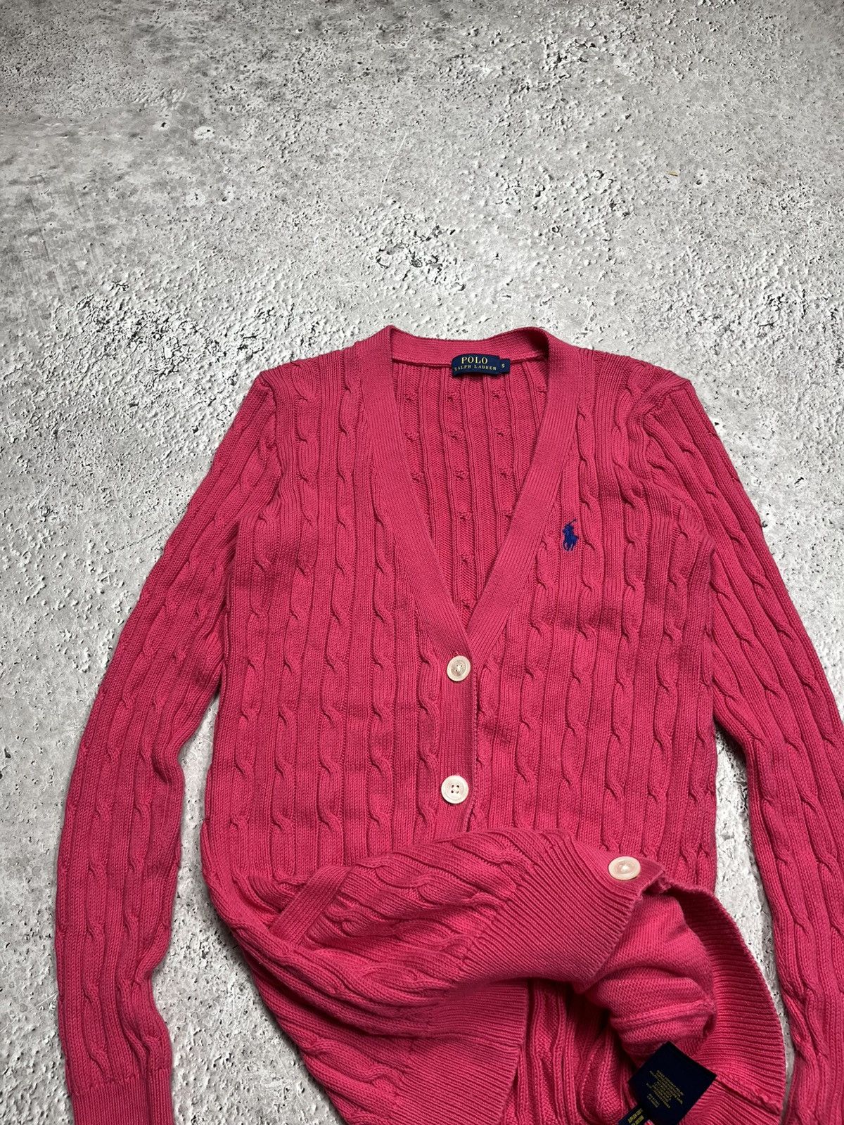 Polo Ralph Lauren Polo Ralph Lauren Cable Knit Cardigan Pink Button Up Size S Size S / US 4 / IT 40 - 9 Thumbnail