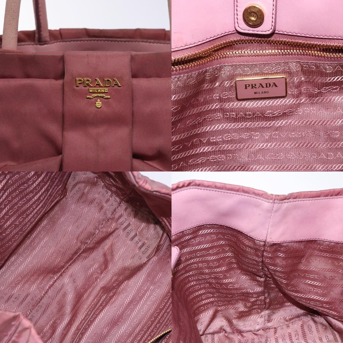 Prada PRADA Hand Bag Nylon Pink Gold Size ONE SIZE - 11 Thumbnail