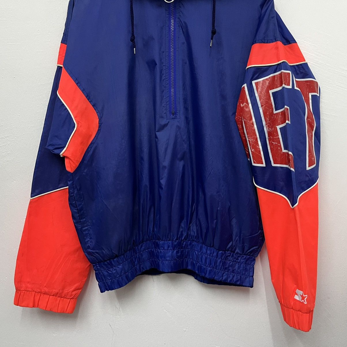 MLB × Starter Vintage Starter Mets Half Zip Windbreaker Size US M / EU 48-50 / 2 - 4 Thumbnail