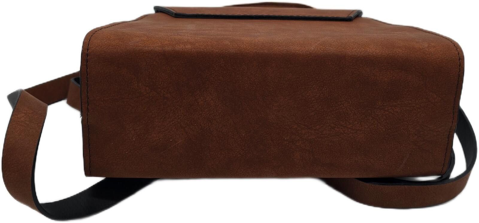 Genetic Manipulation Shinichiro Kuriya Brown Faux Leather Structured Handbag with Top Handle and Fl Size ONE SIZE - 5 Thumbnail