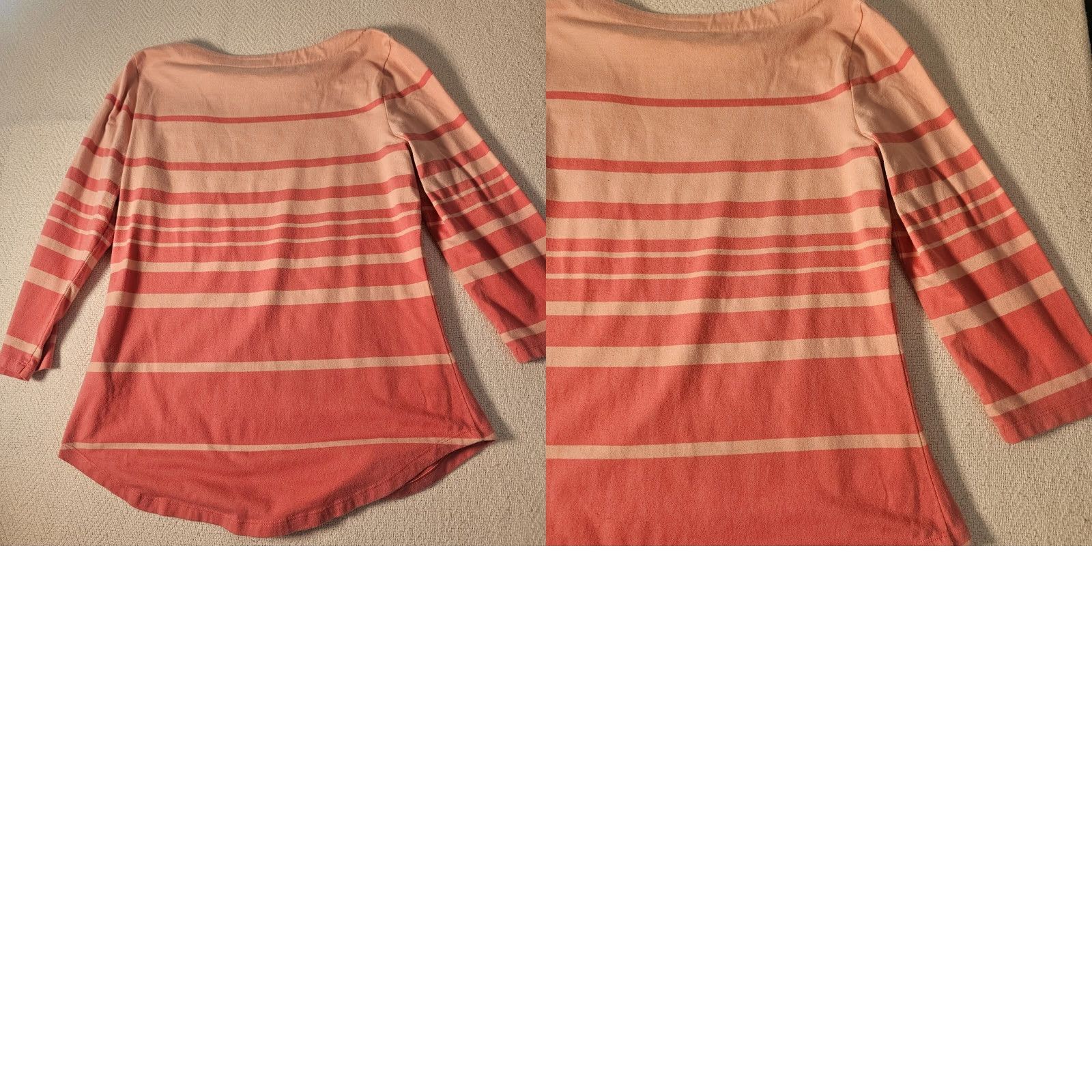 Tommy Hilfiger Tommy Hilfiger Top Women M Pink Stripe 3/4 Sleeve Round Neck Stretch Casual Size M / US 6-8 / IT 42-44 - 9 Thumbnail