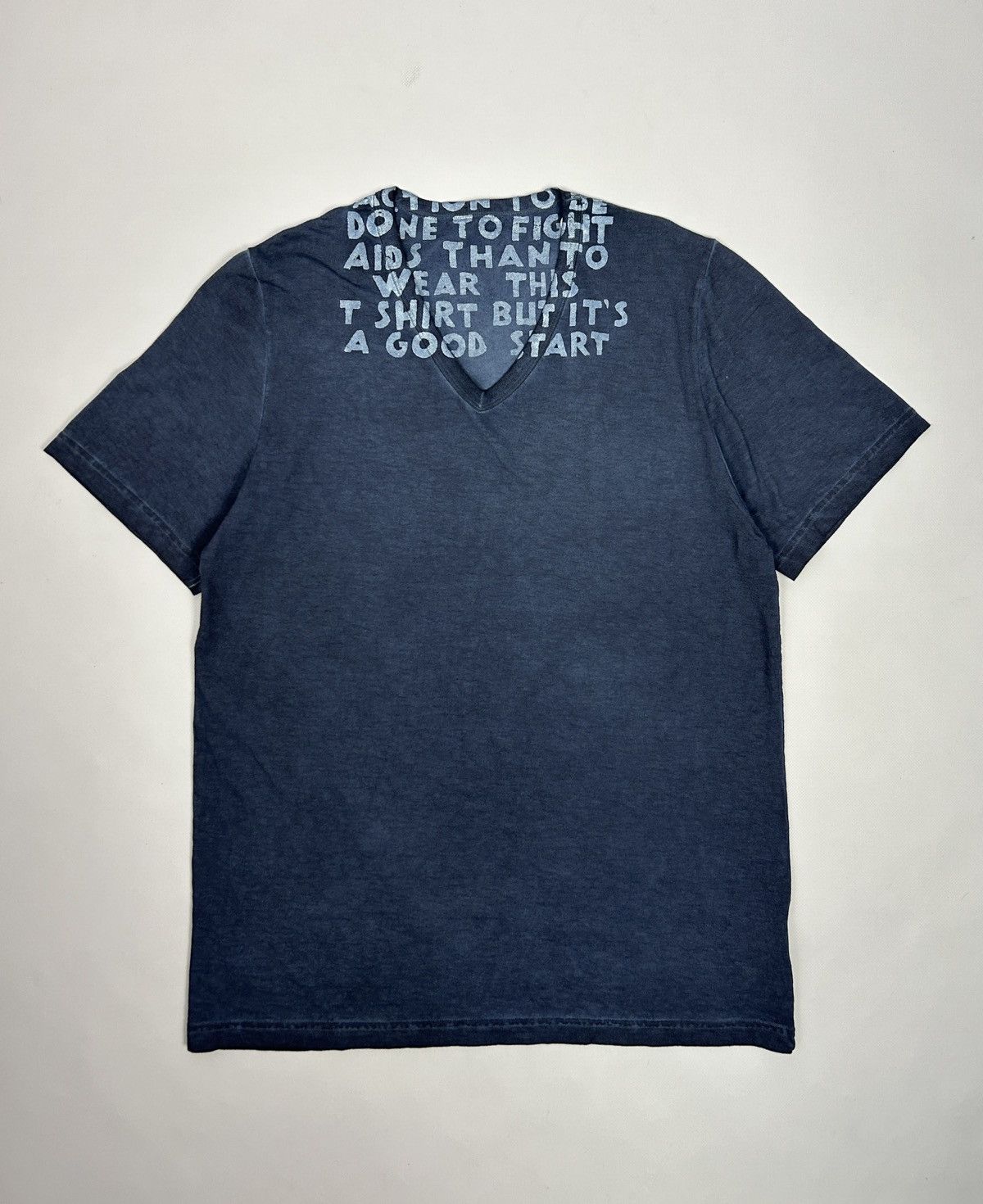 Maison Margiela S & M / MM6 Aids Awareness Grey & Silver Tee, SS