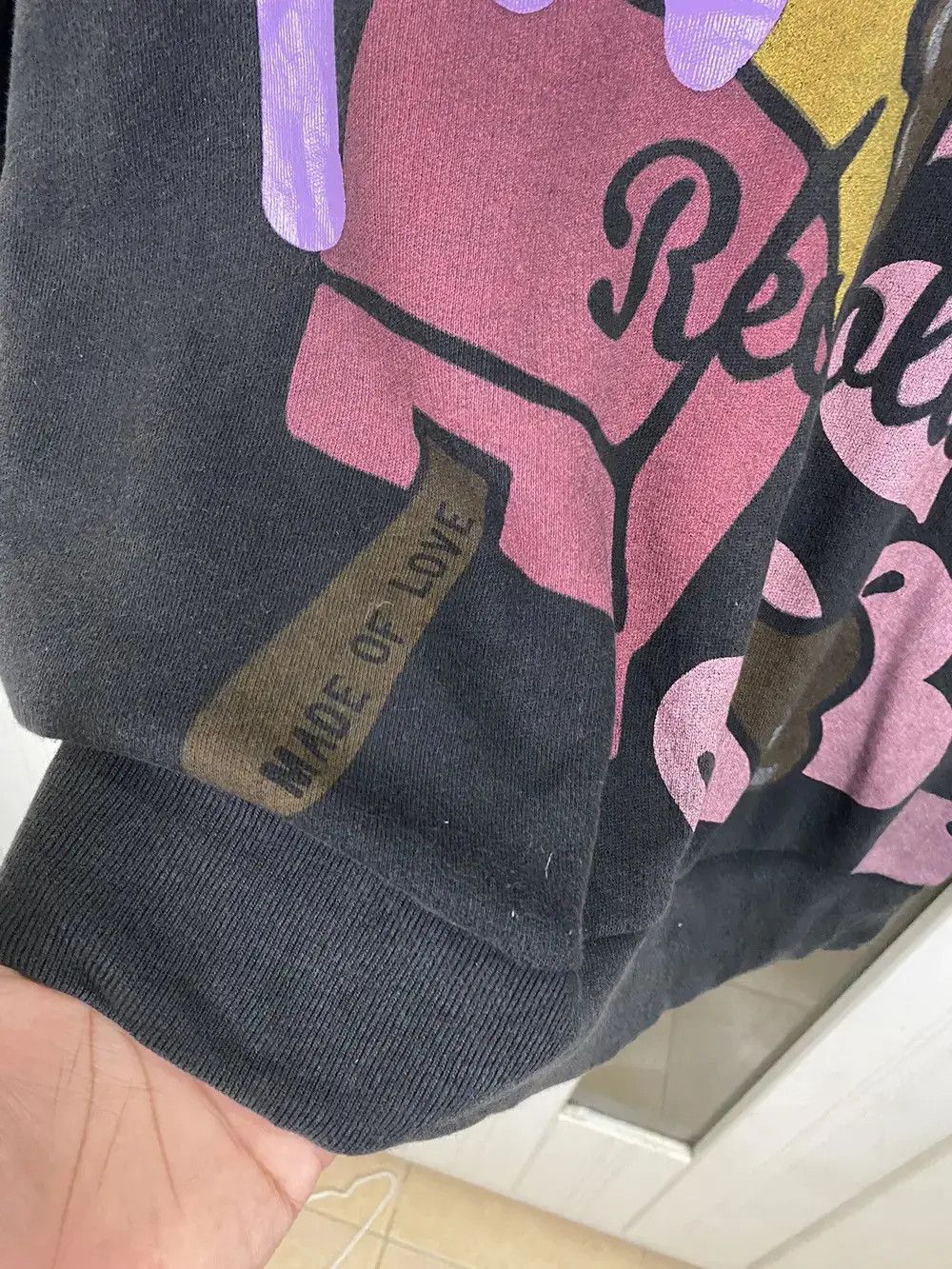 Angel Blue Vintage Love Revolution Hoodies Black Pullover Size US M / EU 48-50 / 2 - 5 Thumbnail