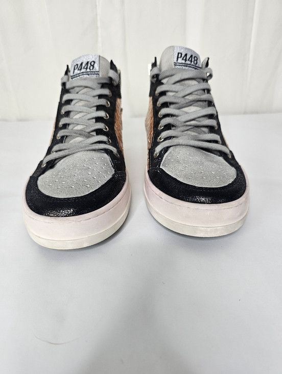 P448 P448 Love Mid-Top Sneaker Metallic Rose Gold Silver Glitter Size US 11 / IT 41 - 4 Thumbnail