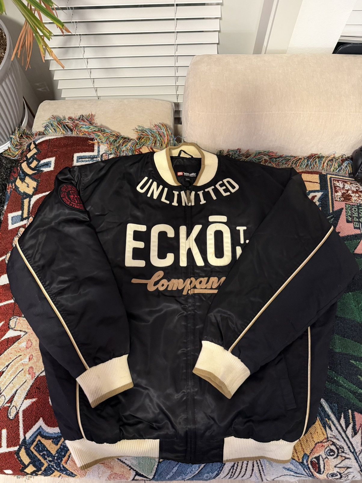 Ecko Unltd. Black Ecko Unlimited Bomber Jacket Size US XXL / EU 58 / 5 - 1 Thumbnail
