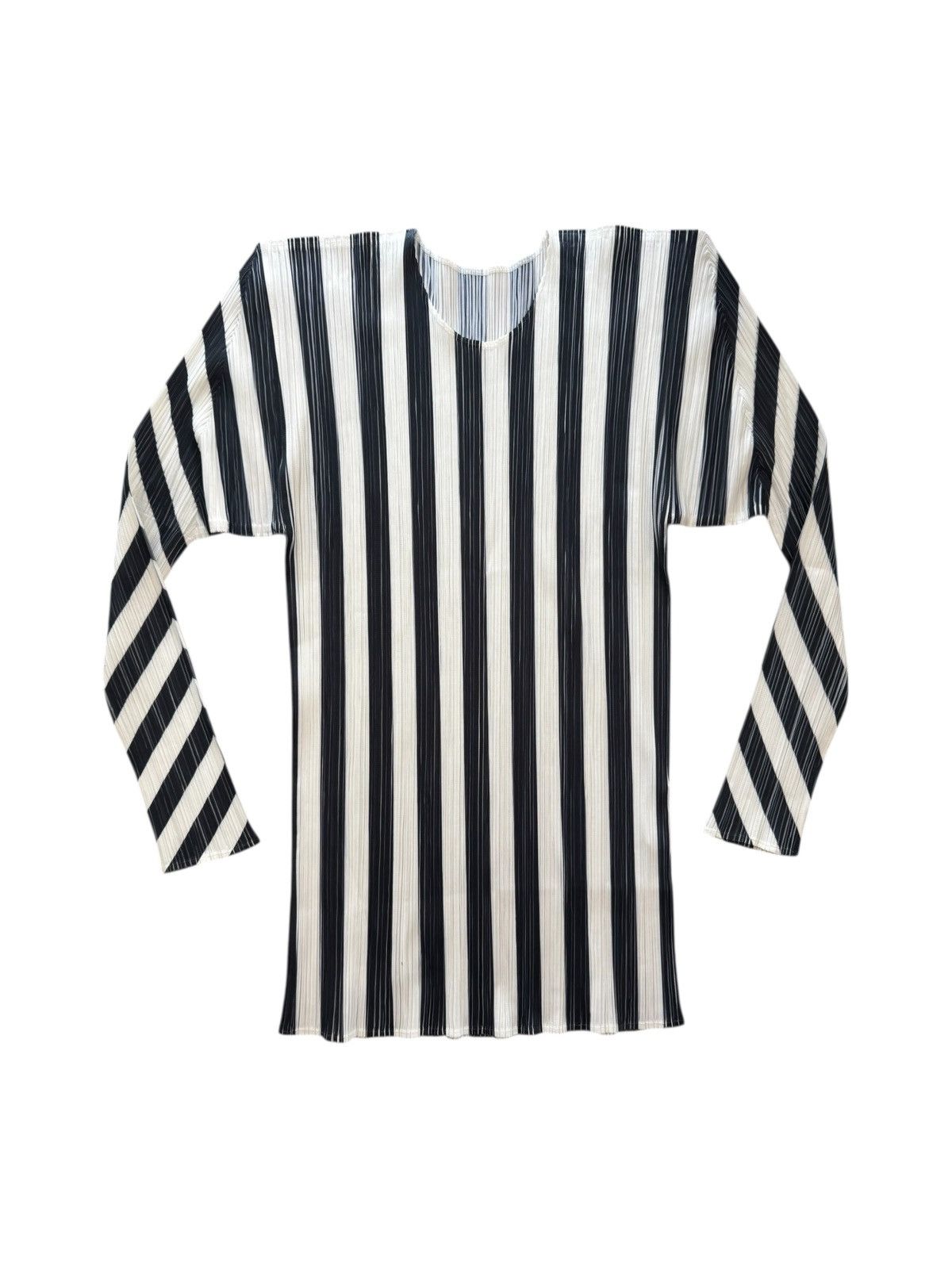 Issey Miyake × Pleats Please Issey Miyake RARE 1996 Pleats Please Issey Miyake striped top Size ONE SIZE - 1 Thumbnail